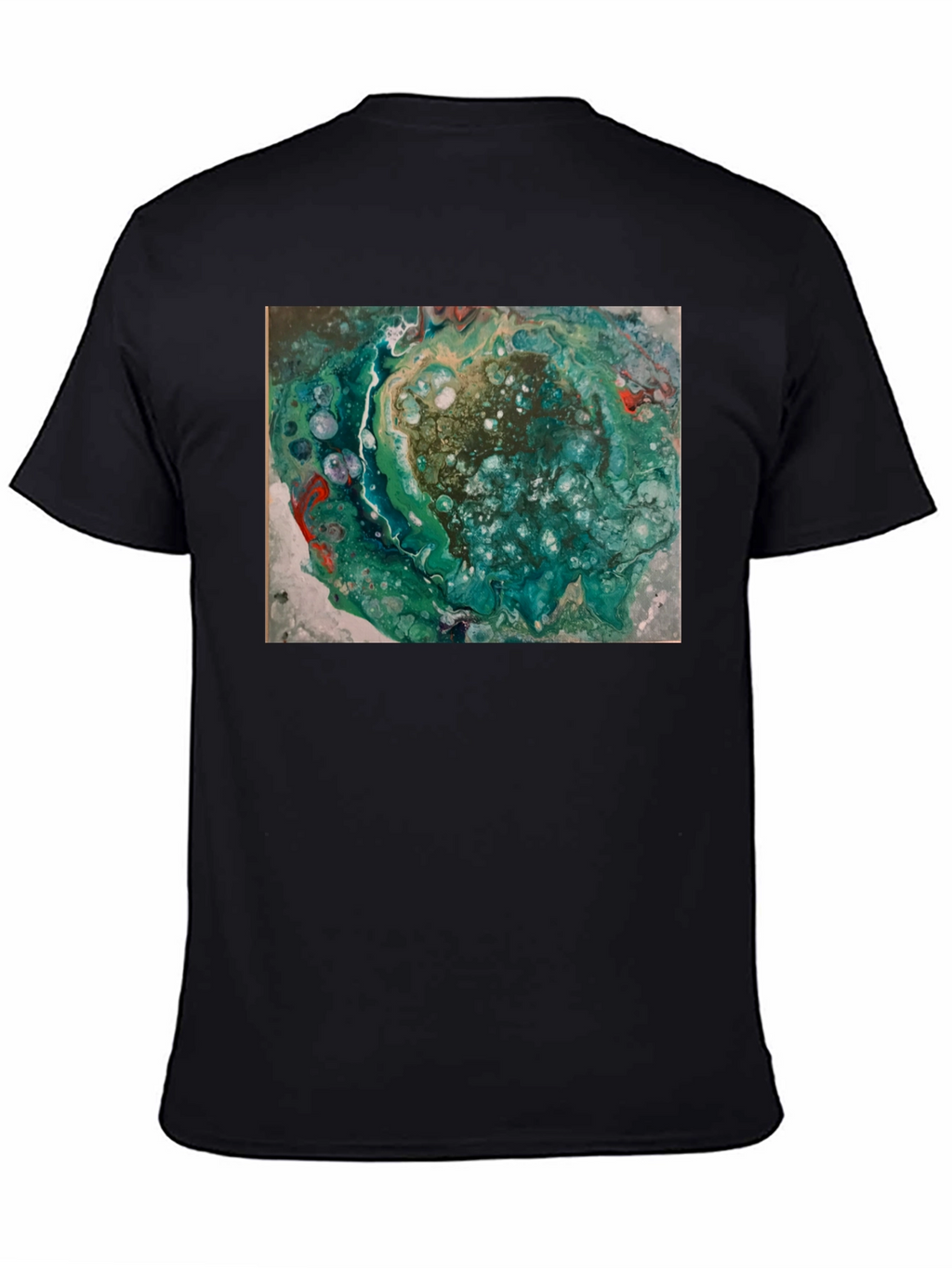 Abstract Swirl Graphic Print Black T-Shirt