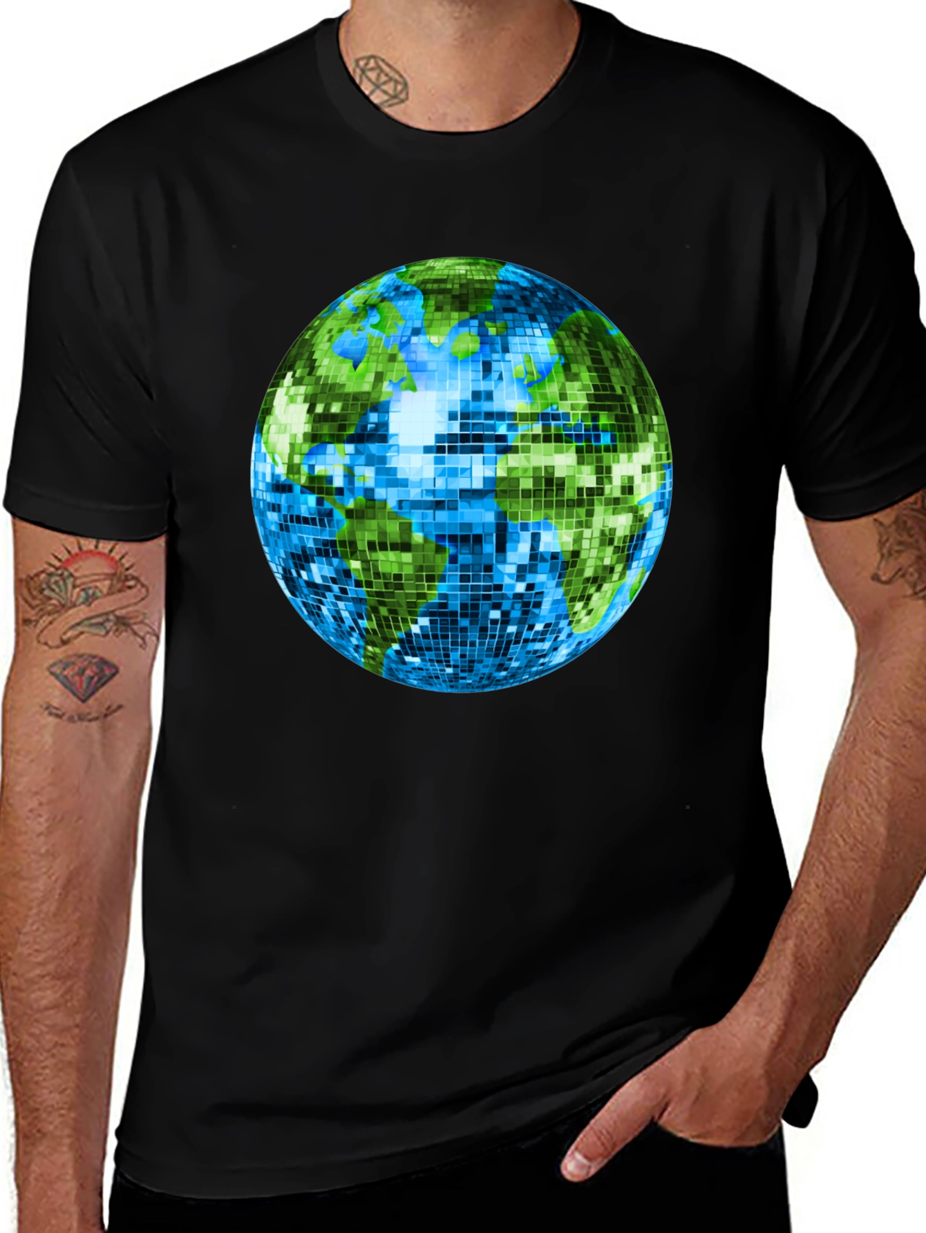 Retro Earth Disco Ball Graphic T-Shirt