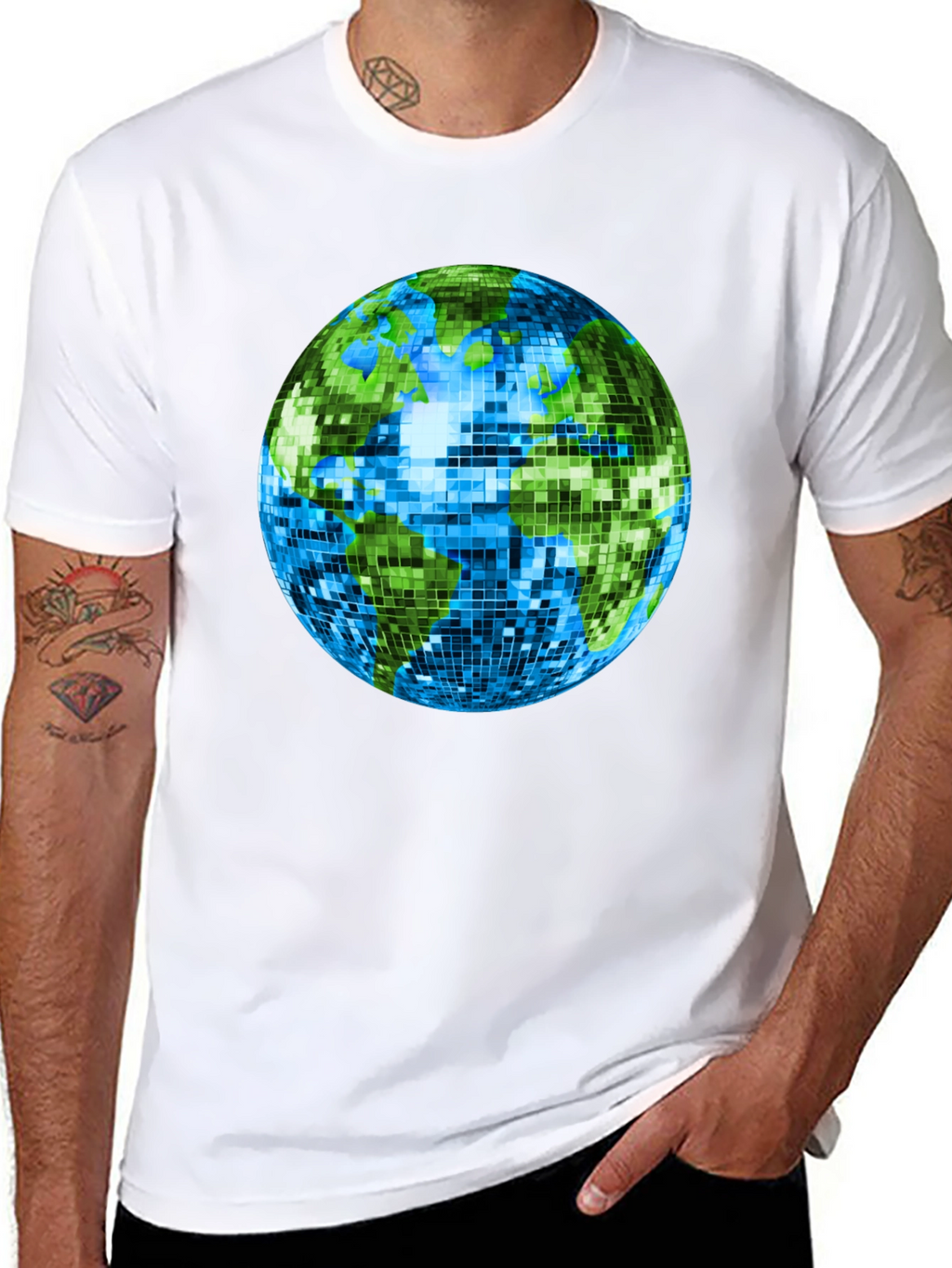 Retro Earth Disco Ball Graphic T-Shirt