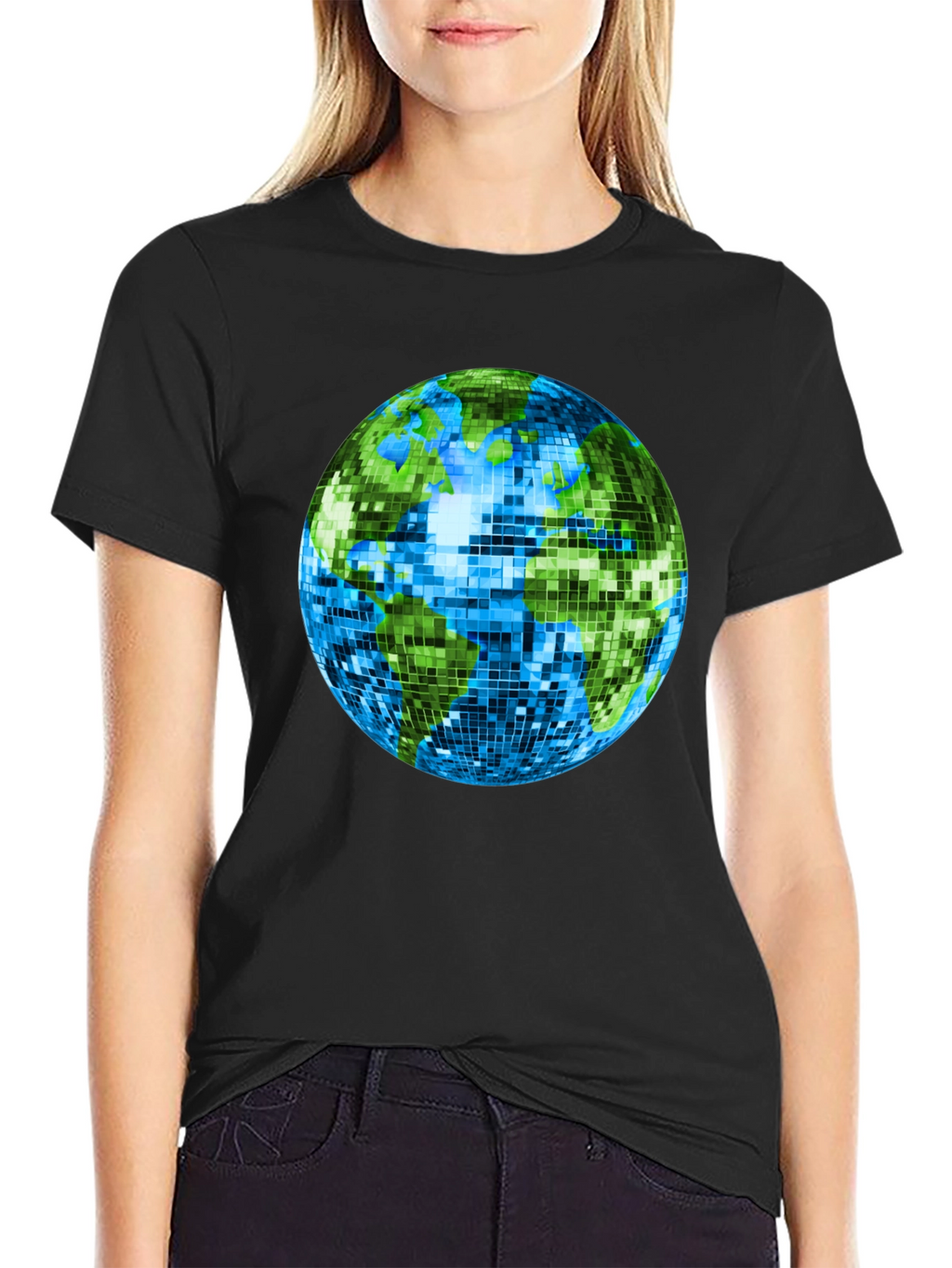 Retro Earth Disco Ball Graphic T-Shirt
