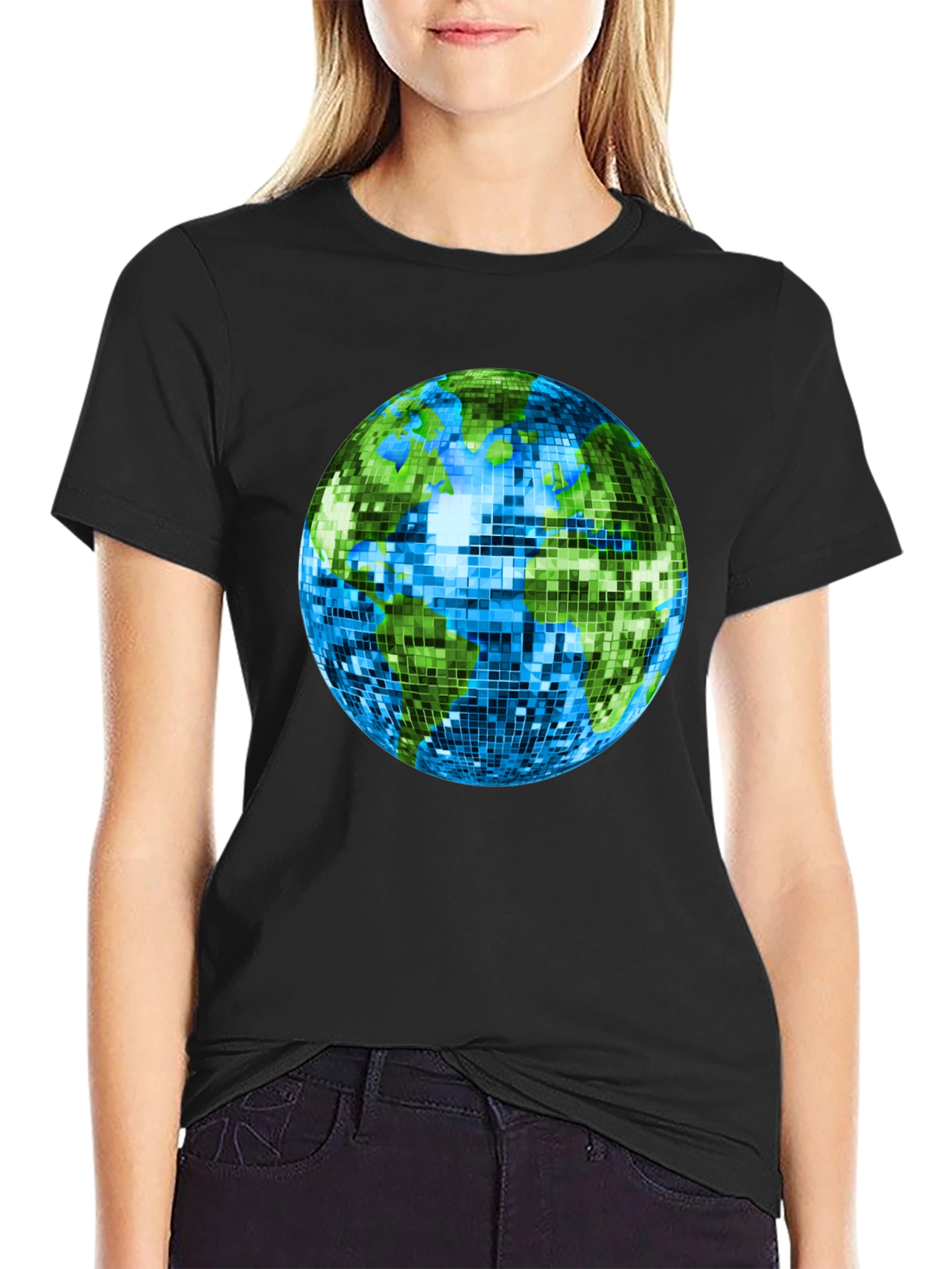 Retro Earth Disco Ball Graphic T-Shirt