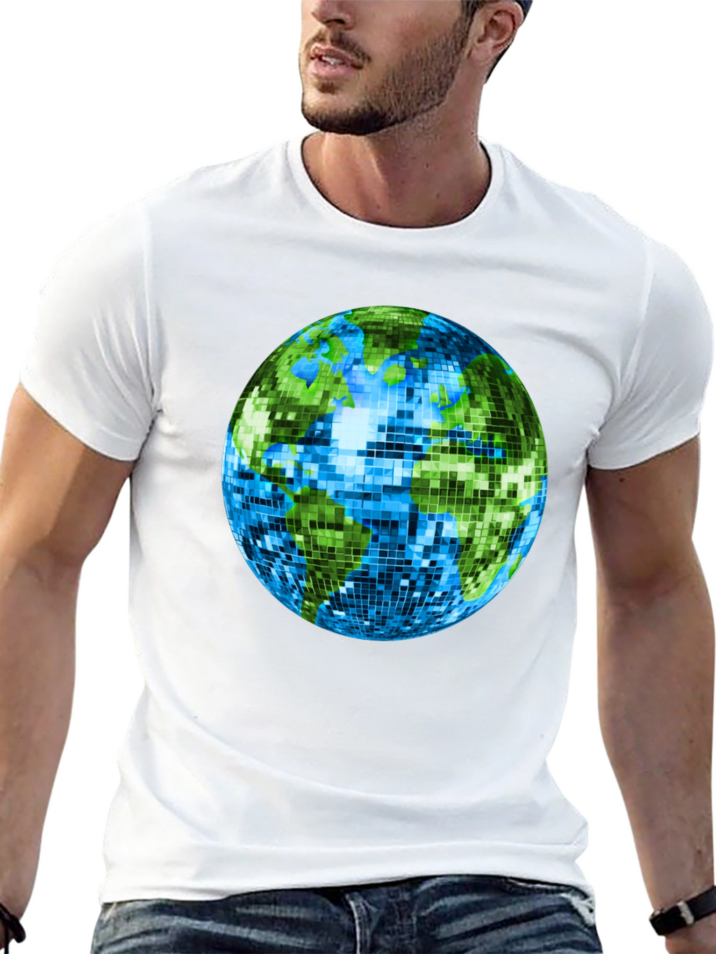 Retro Earth Disco Ball Graphic T-Shirt