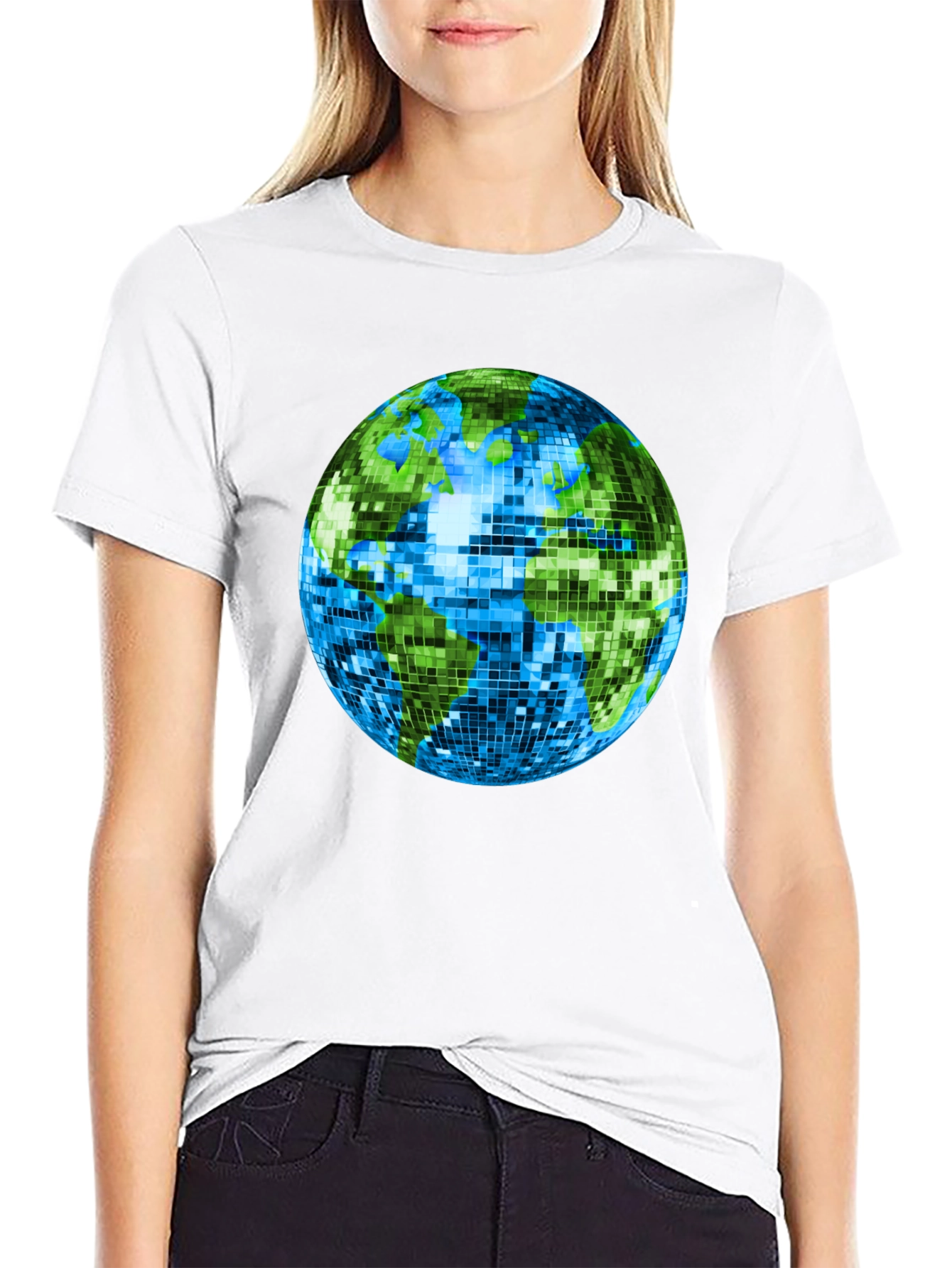 Retro Earth Disco Ball Graphic T-Shirt
