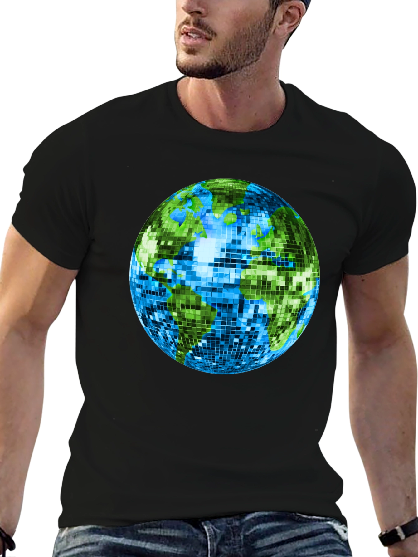 Retro Earth Disco Ball Graphic T-Shirt