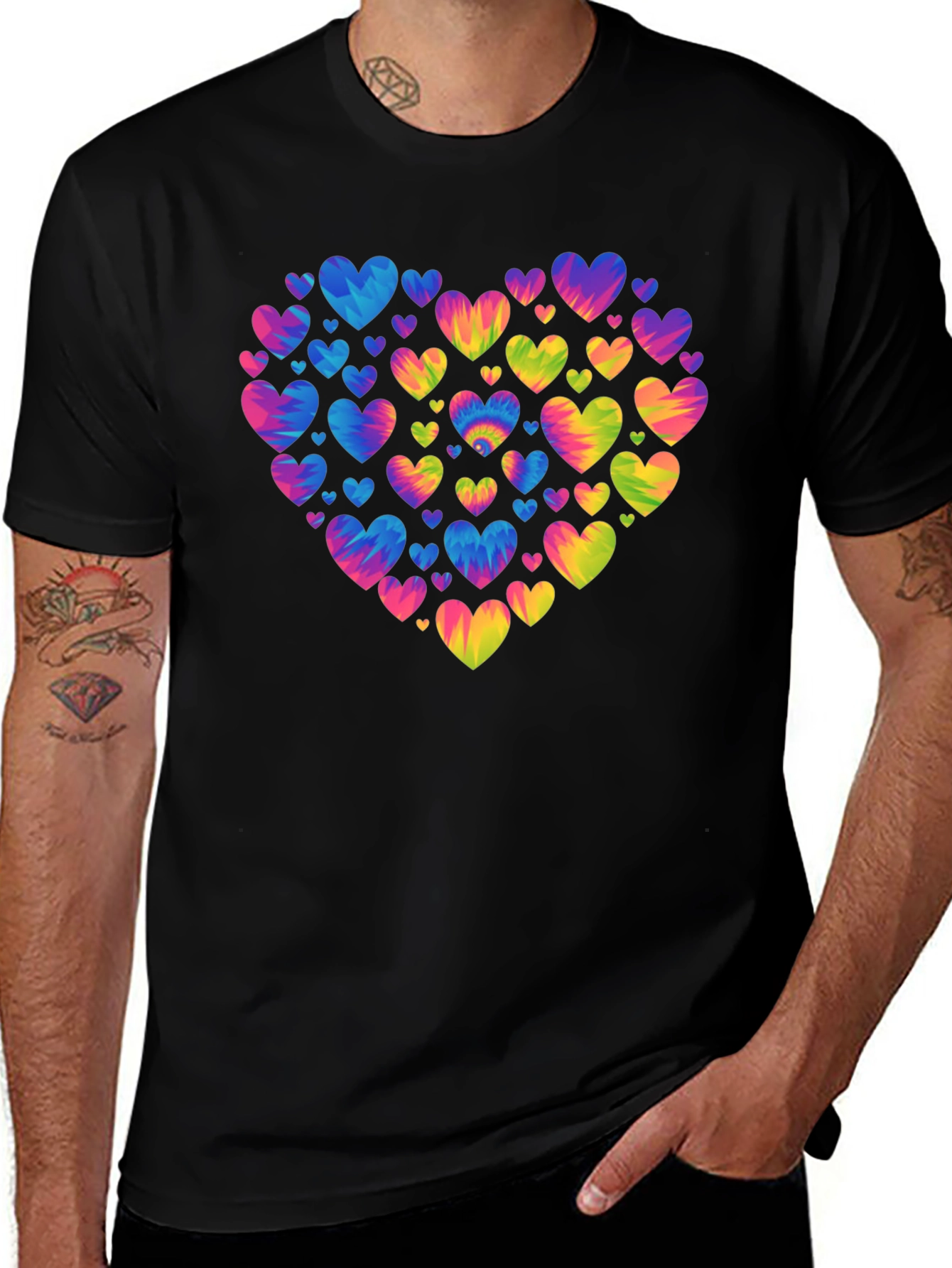 Tie Dye Heart T-Shirt - Colorful Love