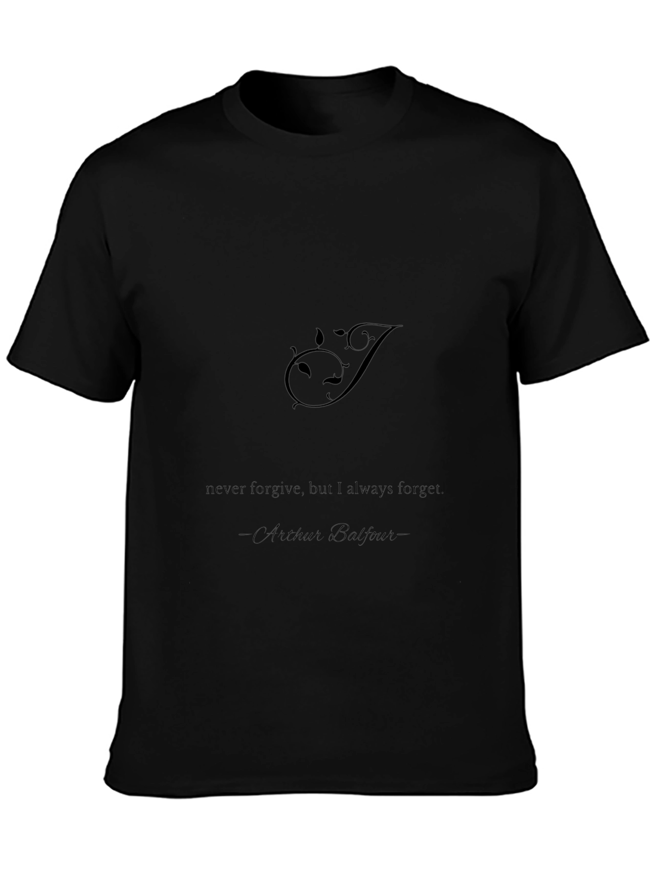 Mens Black Graphic Tee - Arthur Balfour Quote