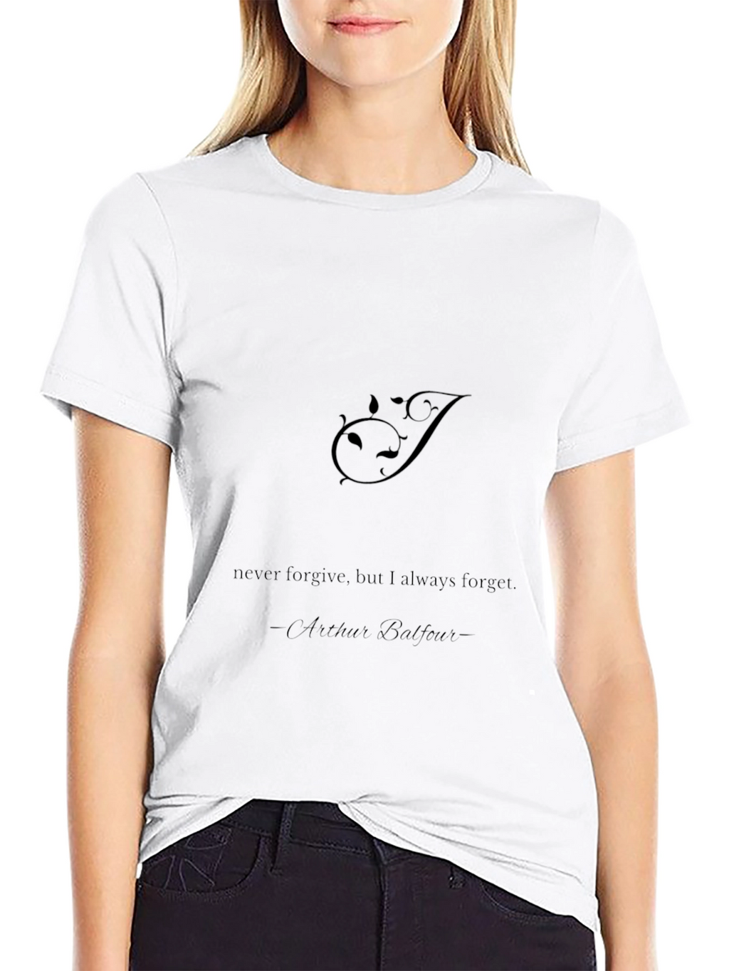 Mens Black Graphic Tee - Arthur Balfour Quote
