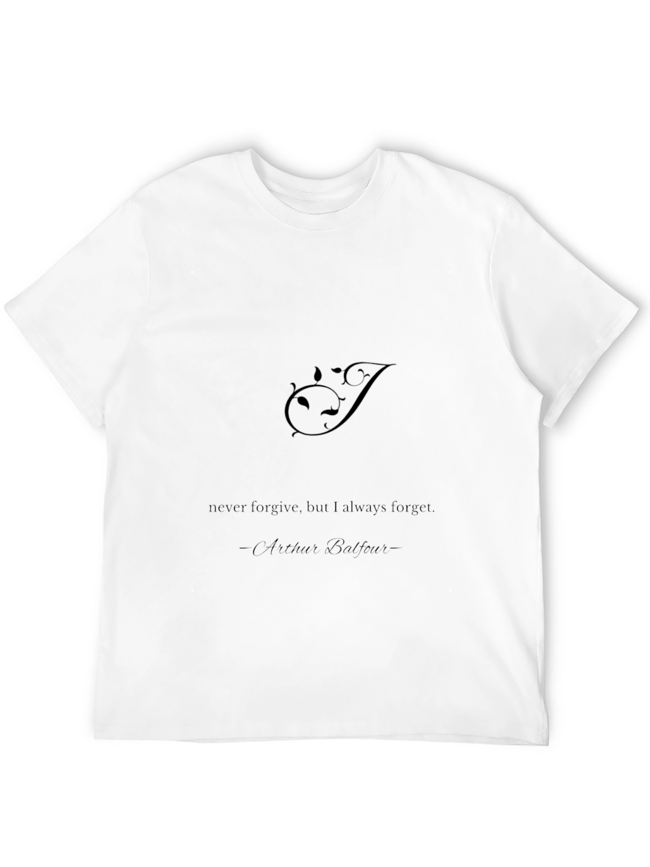 Mens Black Graphic Tee - Arthur Balfour Quote