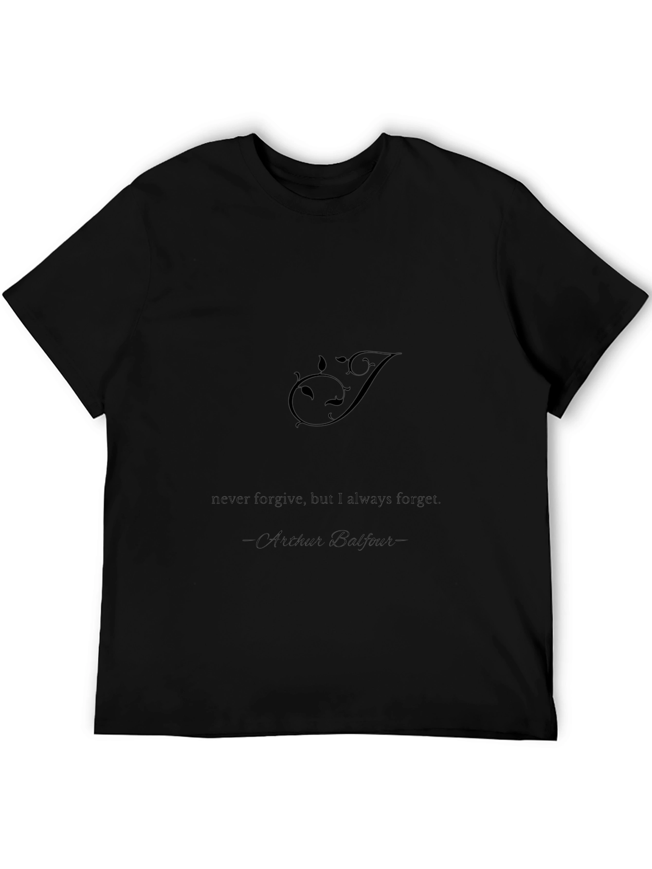 Mens Black Graphic Tee - Arthur Balfour Quote