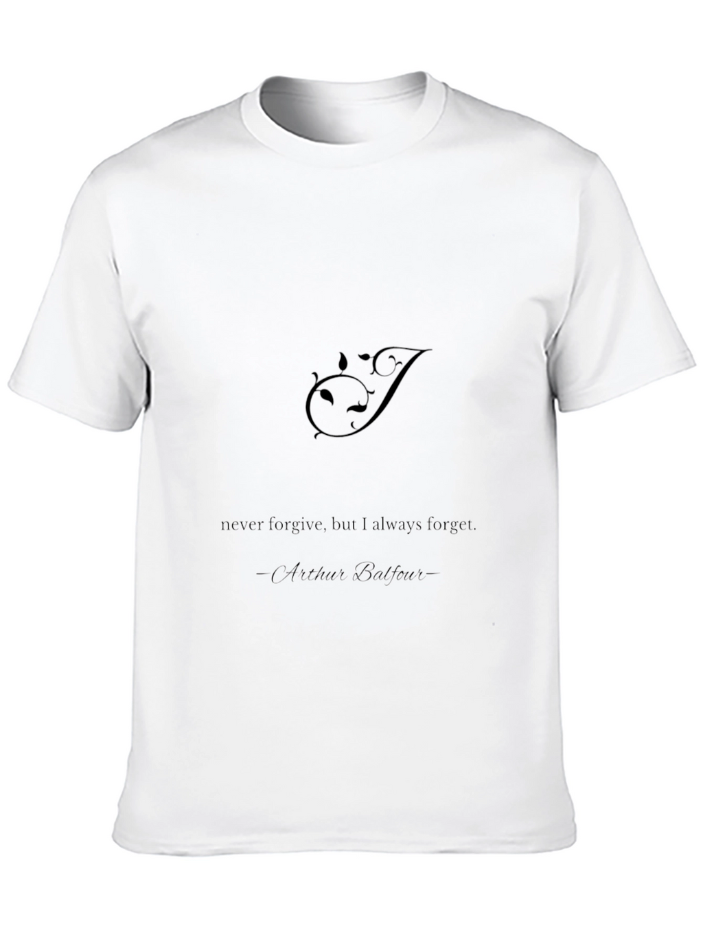 Mens Black Graphic Tee - Arthur Balfour Quote