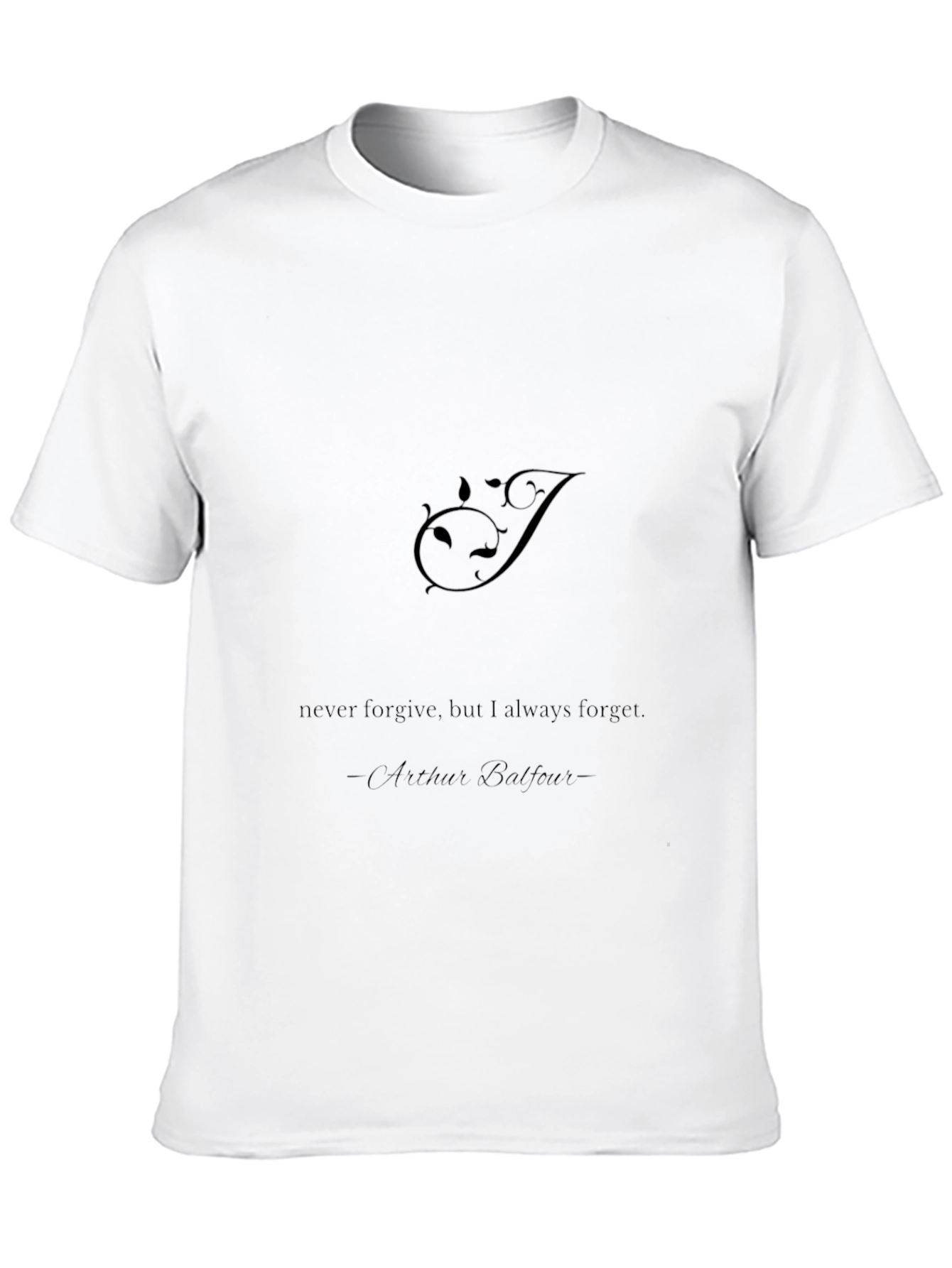 Mens Black Graphic Tee - Arthur Balfour Quote