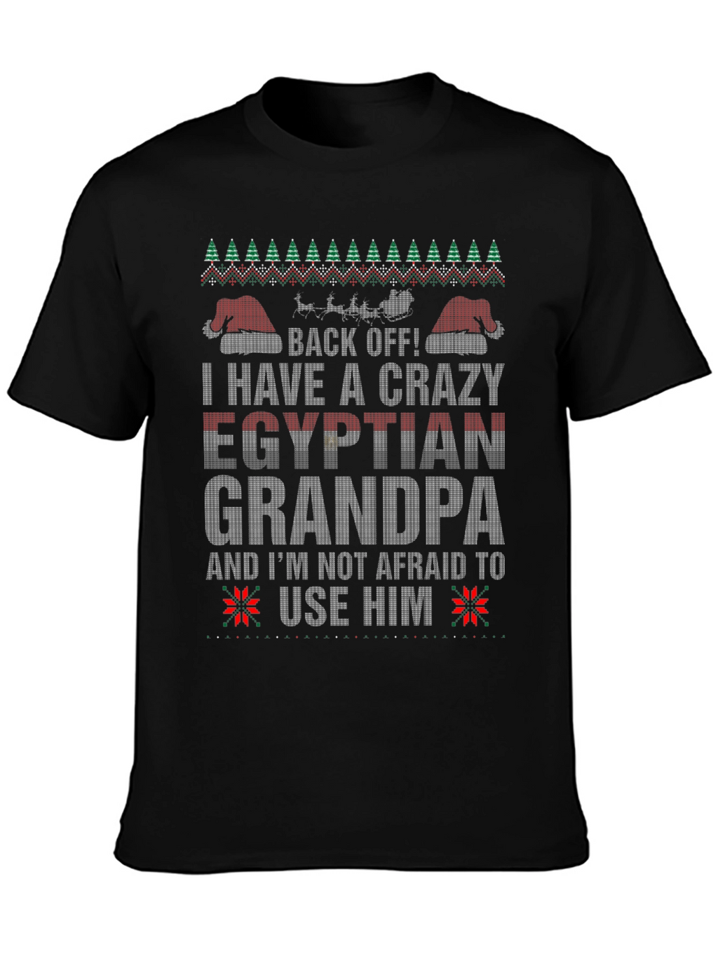 Crazy Egyptian Grandpa Ugly Christmas T-Shirt