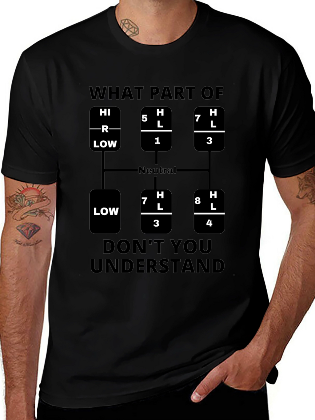 Trucker Gear Shift Pattern T-Shirt