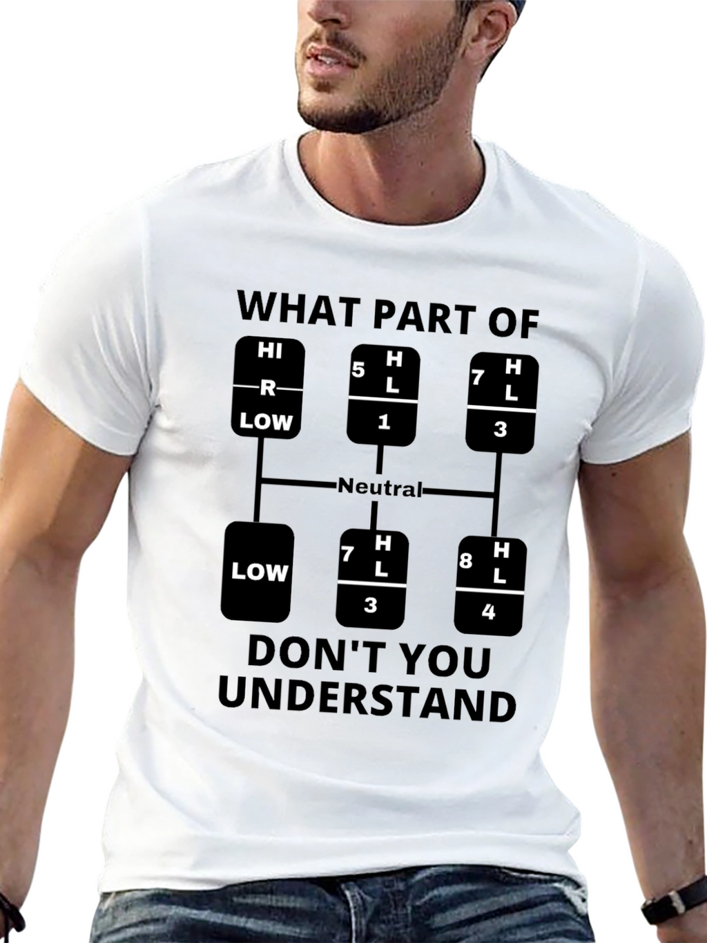 Trucker Gear Shift Pattern T-Shirt