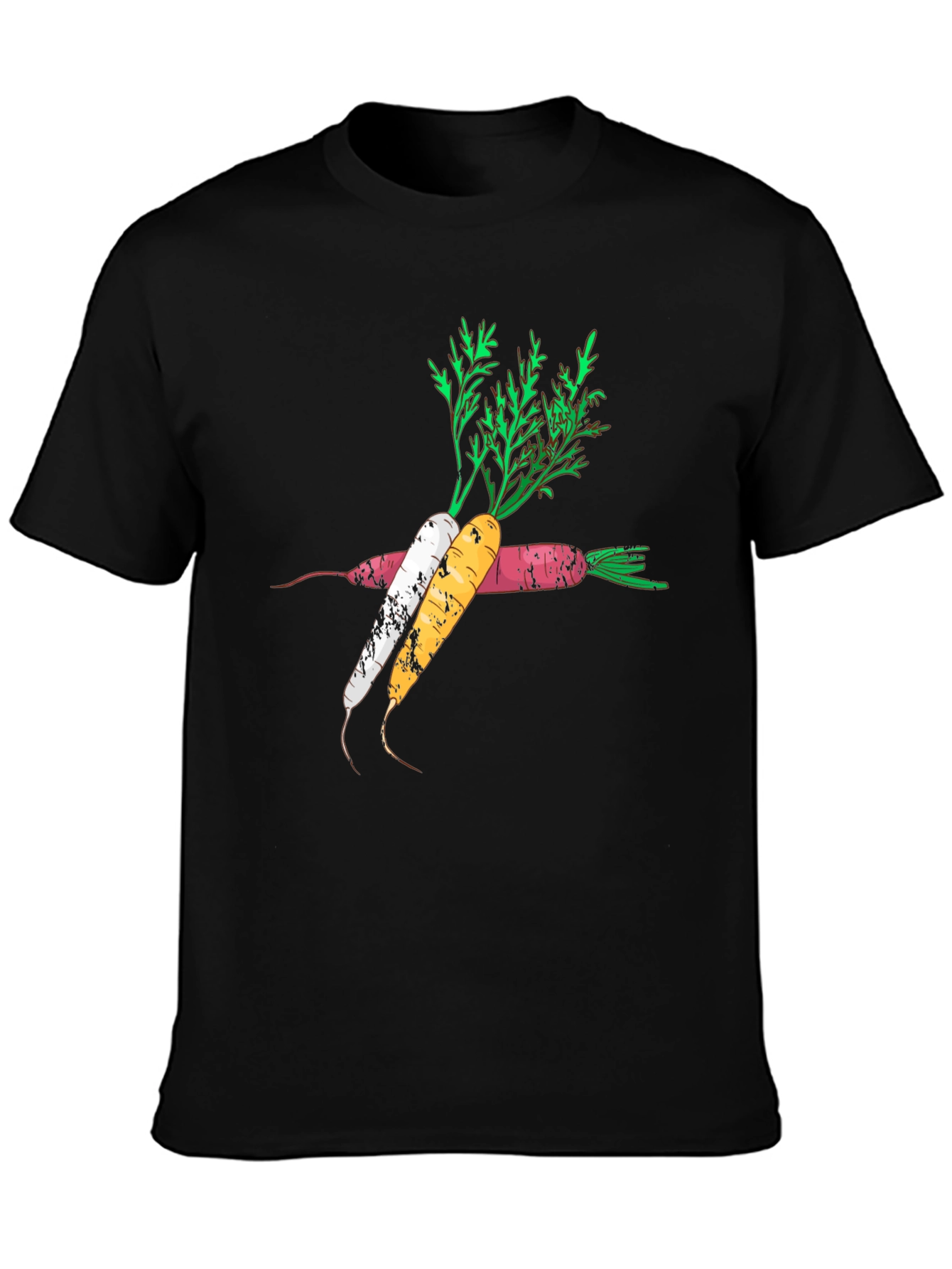 Carrot Graphic Black T-Shirt Trendy Design