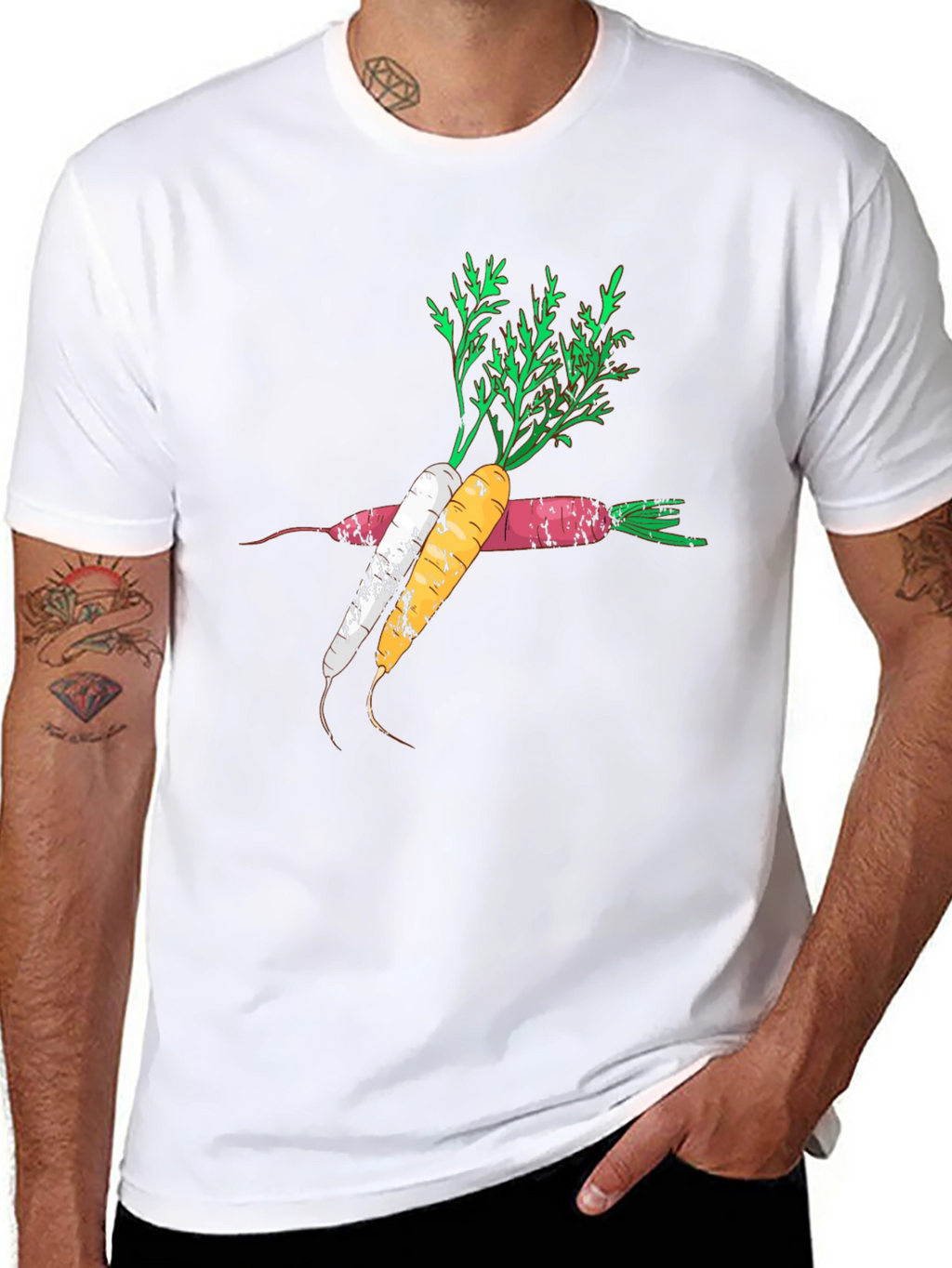 Carrot Graphic Black T-Shirt Trendy Design