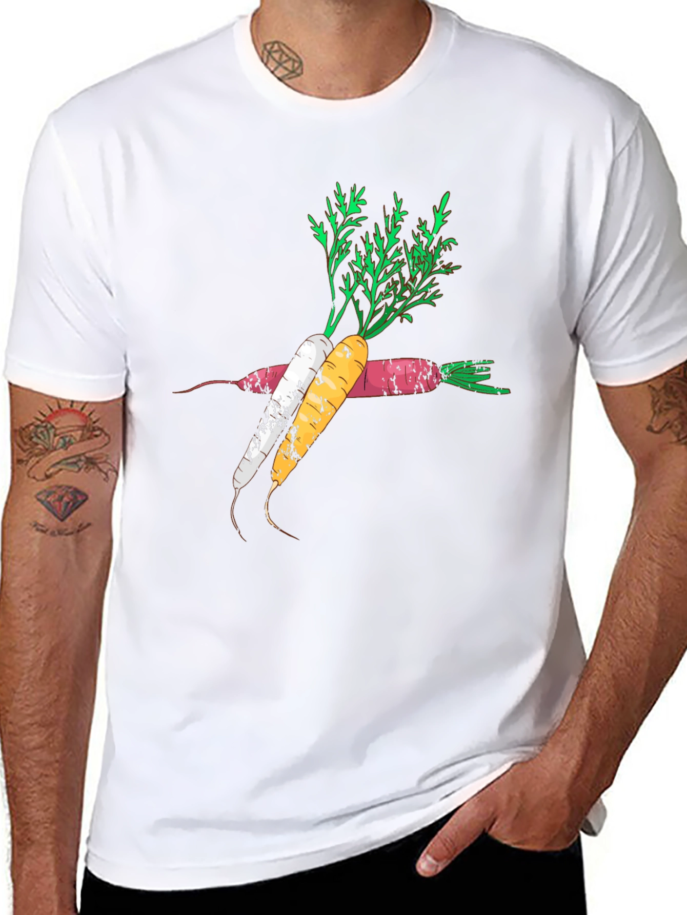 Carrot Graphic Black T-Shirt Trendy Design