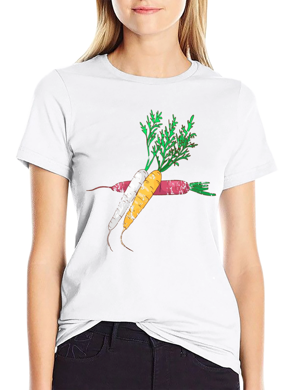 Carrot Graphic Black T-Shirt Trendy Design