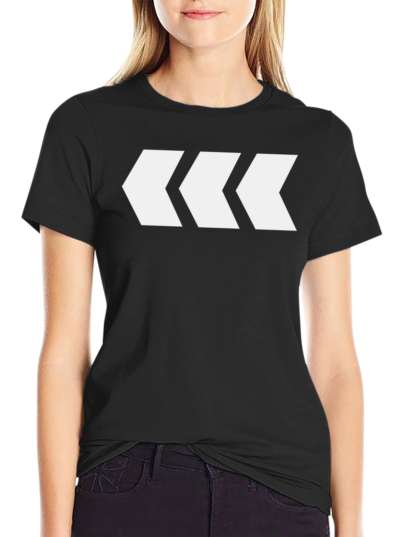 Mens Black T-Shirt with White Arrow Design