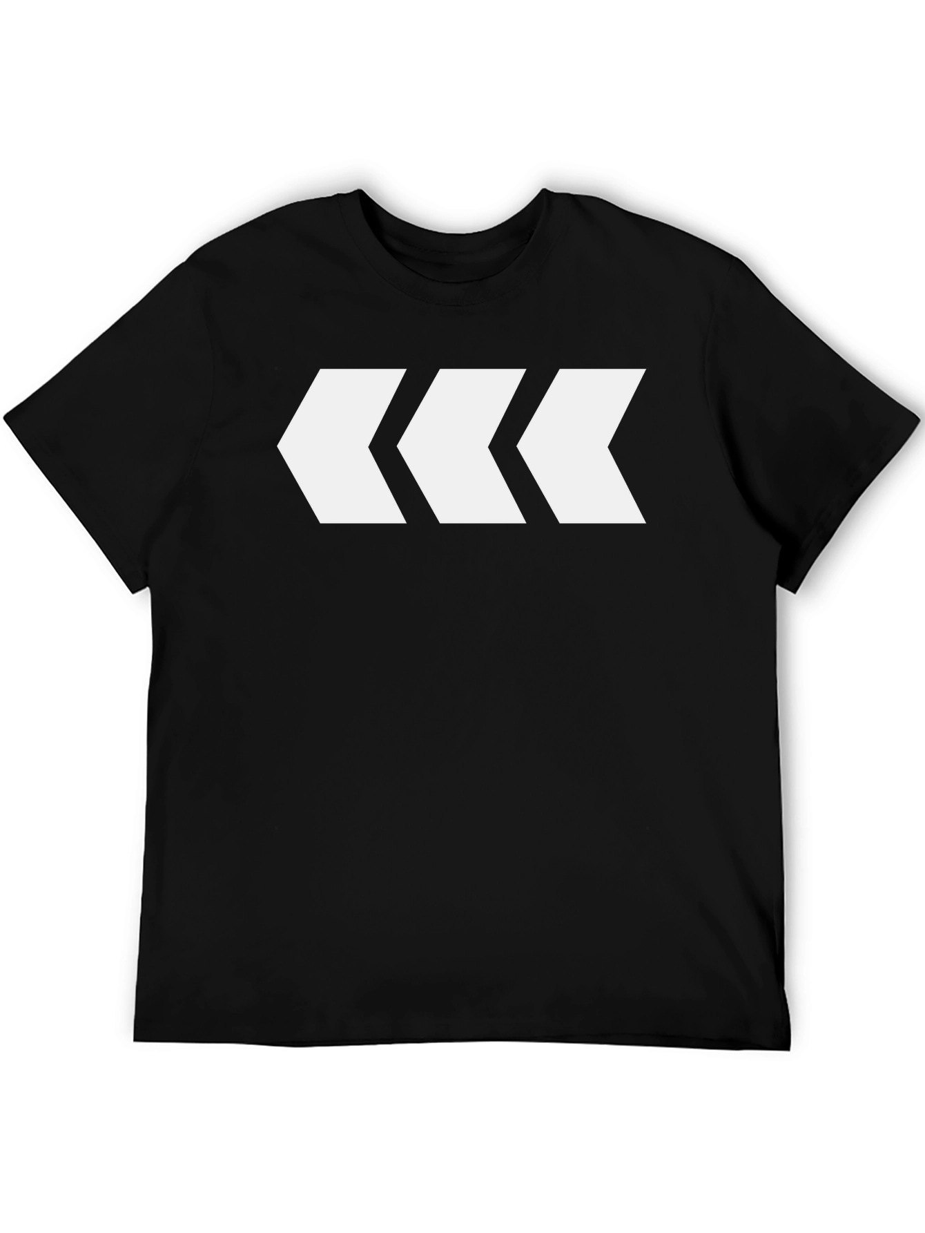 Mens Black T-Shirt with White Arrow Design