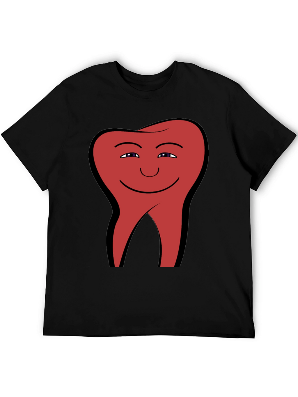 Smiling Tooth Graphic Tee - Black Cotton Blend