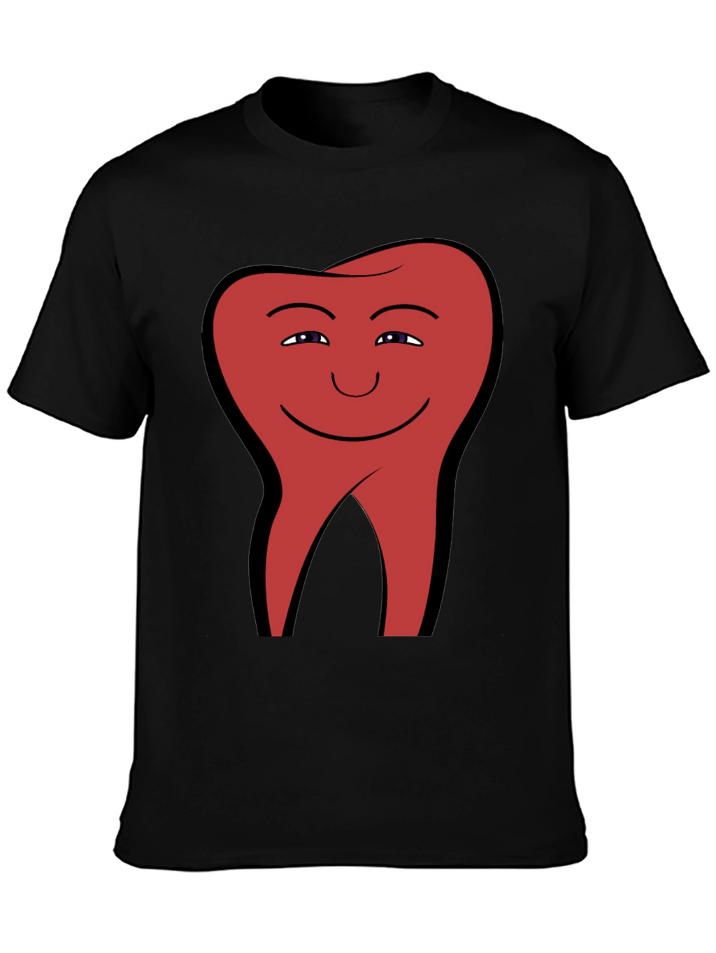 Smiling Tooth Graphic Tee - Black Cotton Blend