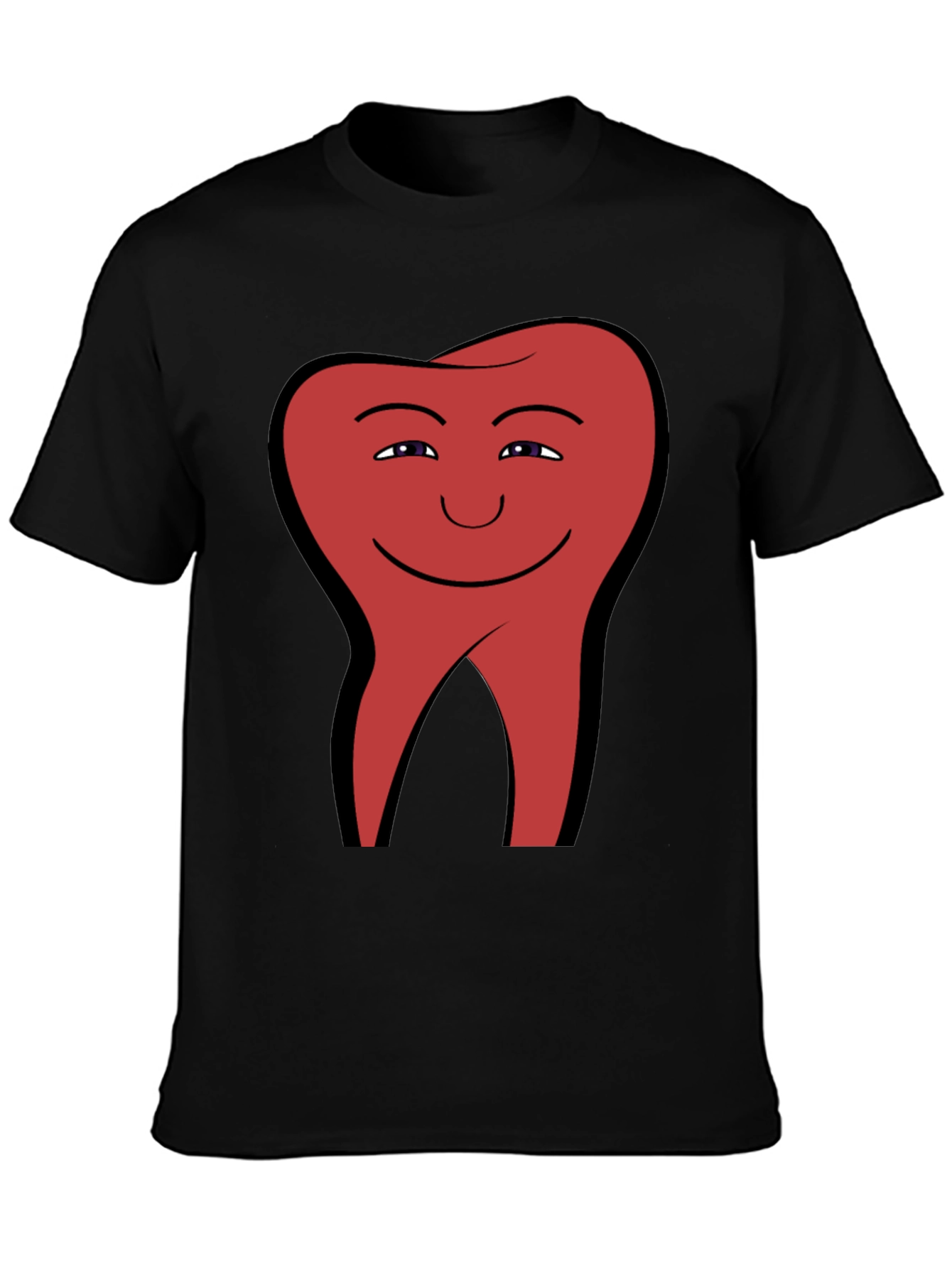 Smiling Tooth Graphic Tee - Black Cotton Blend