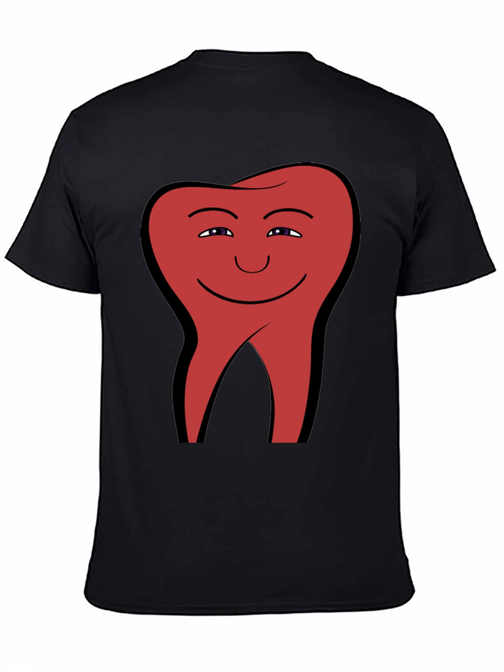 Smiling Tooth Graphic Tee - Black Cotton Blend