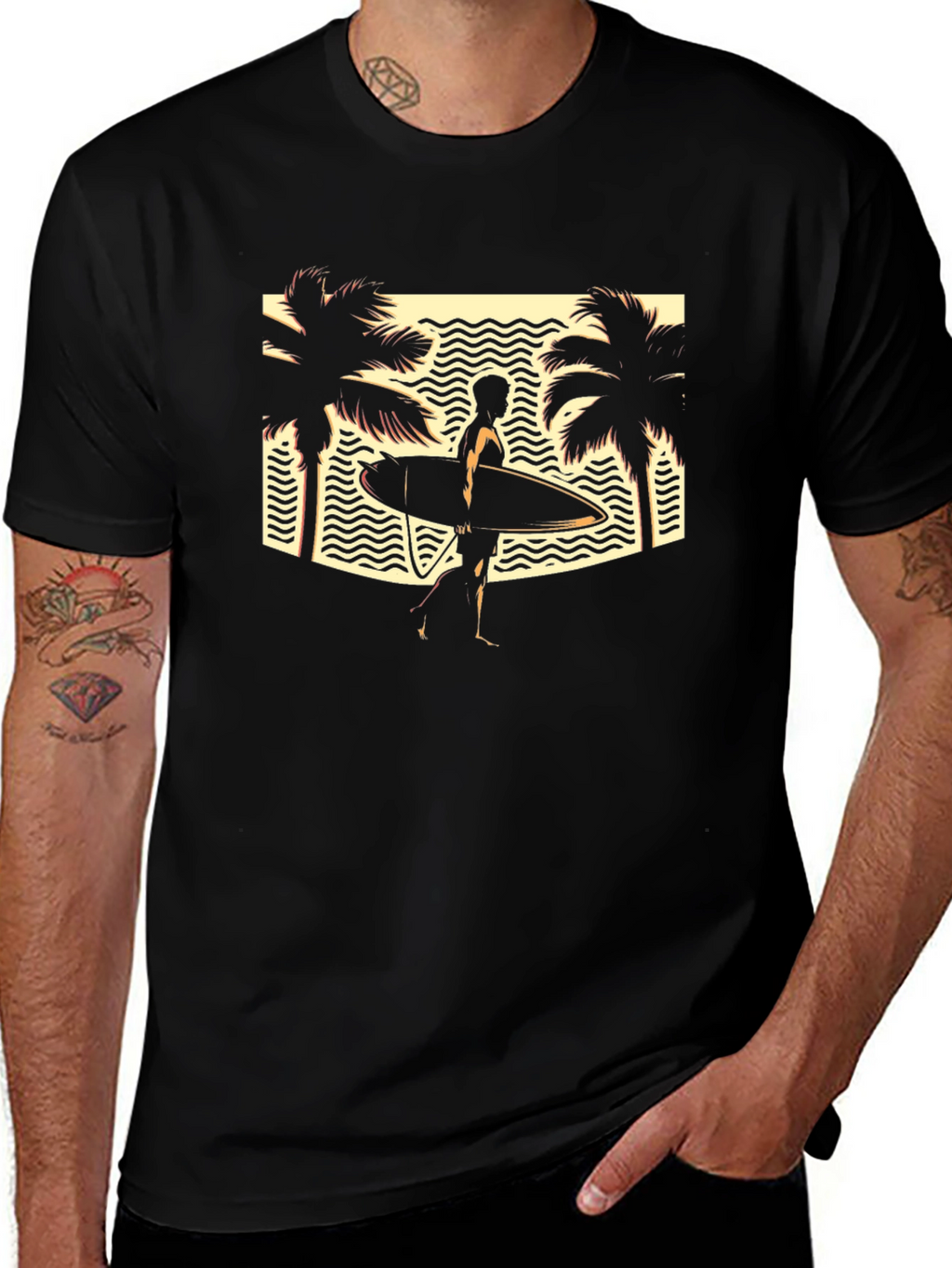 Retro Surfer T-Shirt: Beach Vibes Only