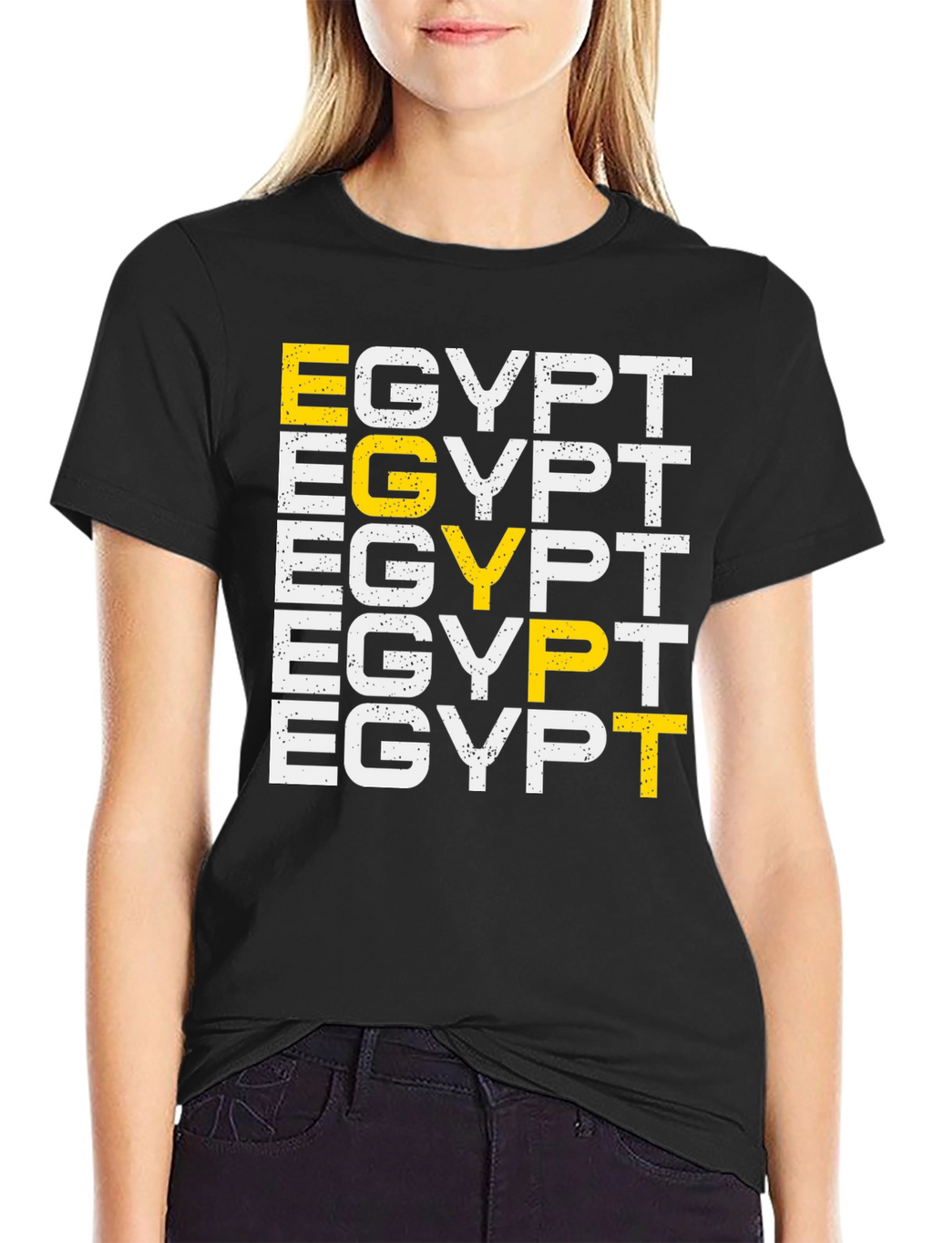 Egypt T-Shirt Graphic Print Black Tee