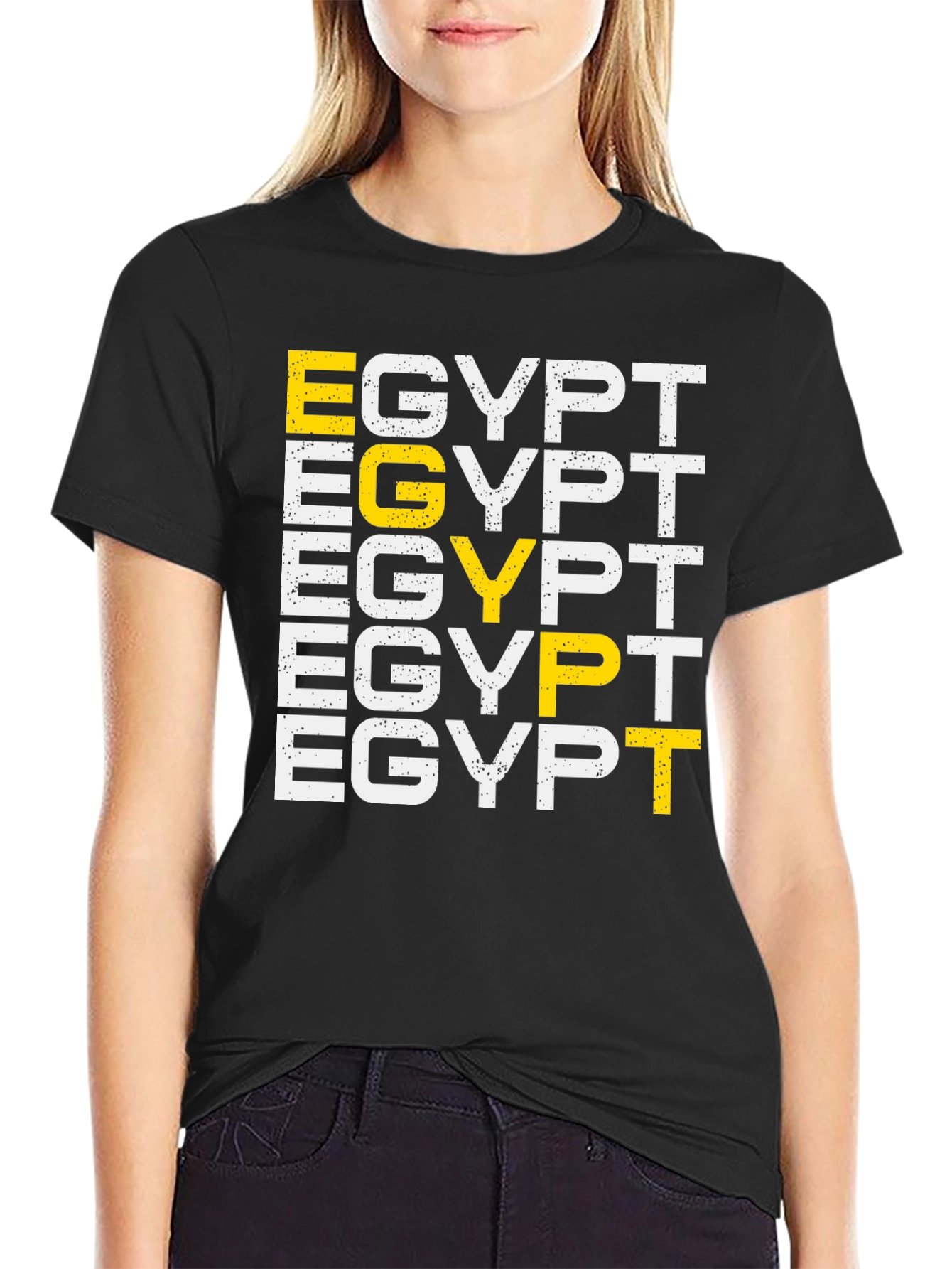 Egypt T-Shirt Graphic Print Black Tee