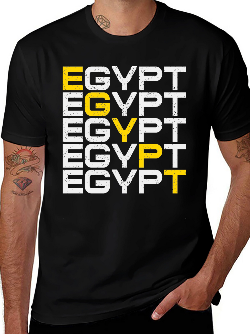 Egypt T-Shirt Graphic Print Black Tee