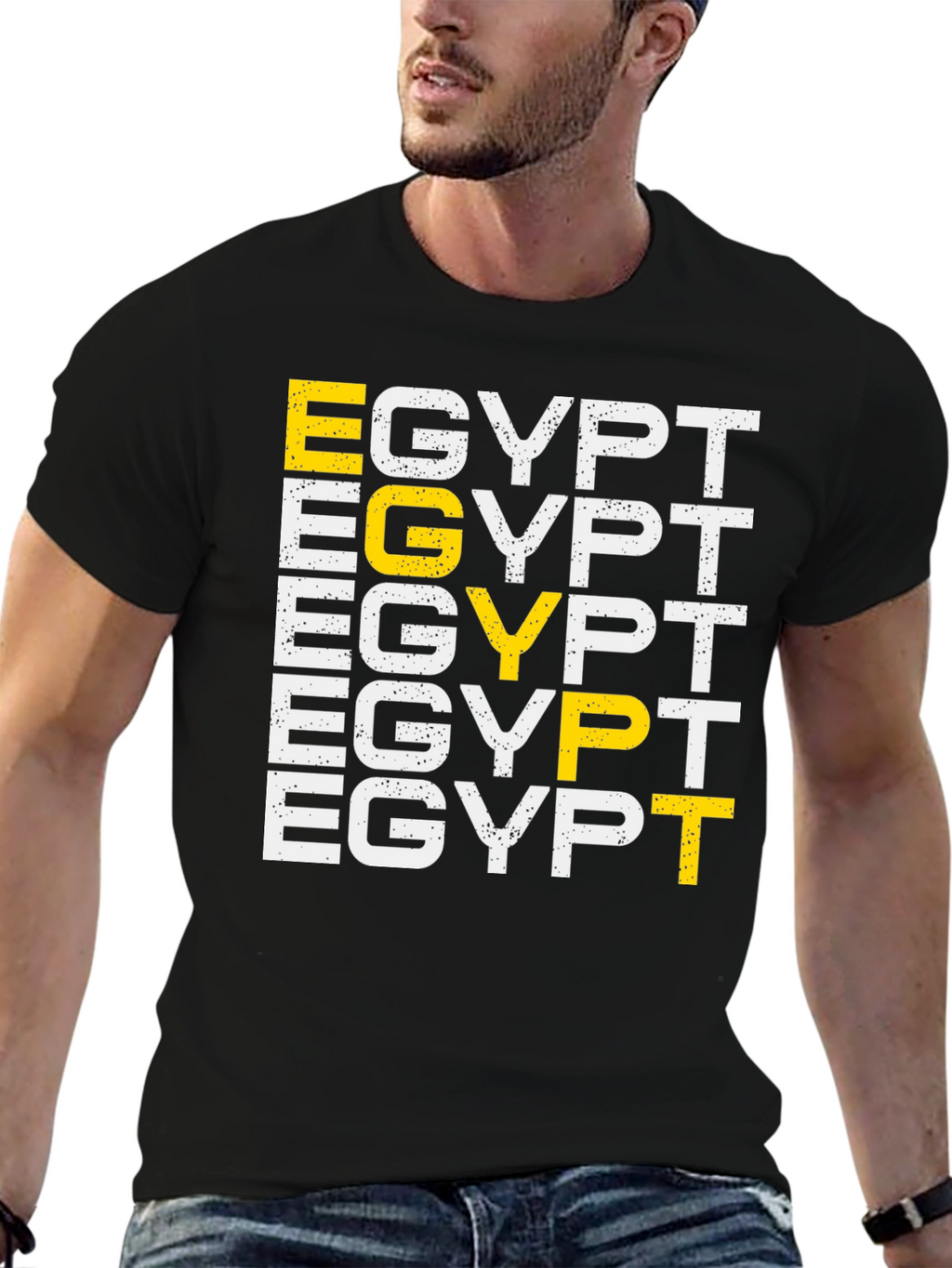 Egypt T-Shirt Graphic Print Black Tee