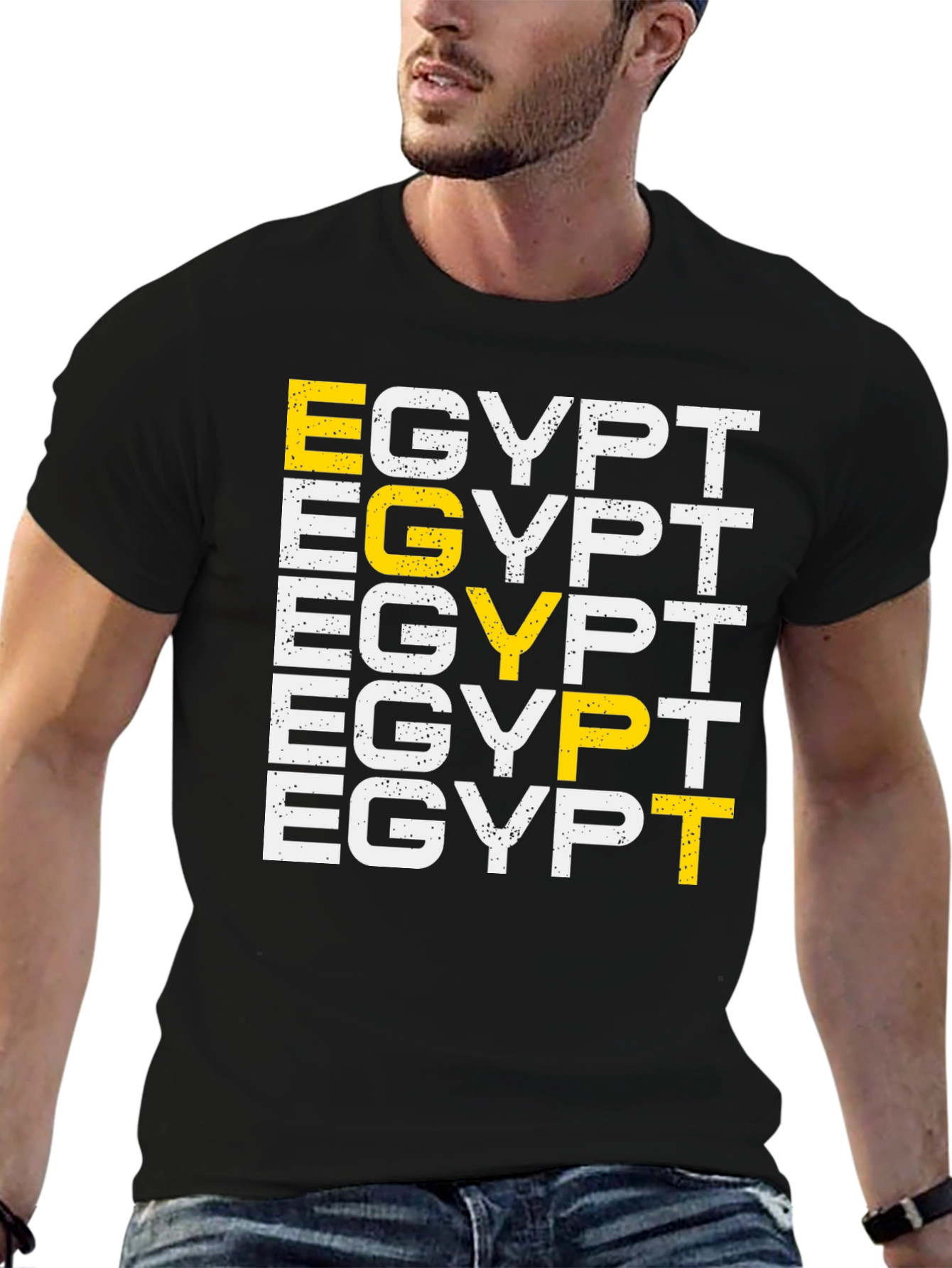 Egypt T-Shirt Graphic Print Black Tee