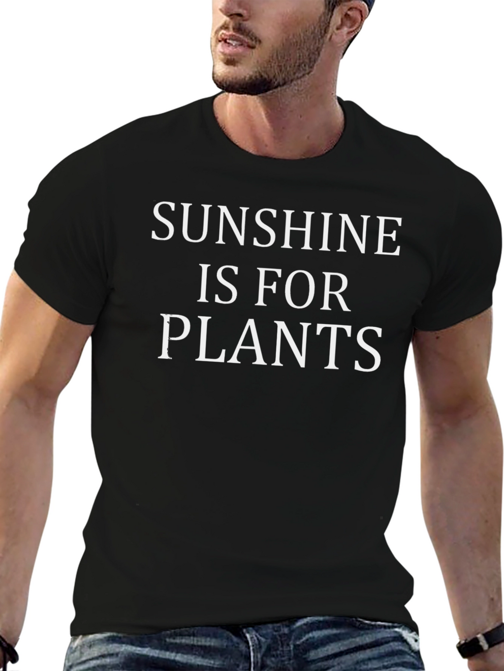 Sunshine Is For Plants Black T-Shirt