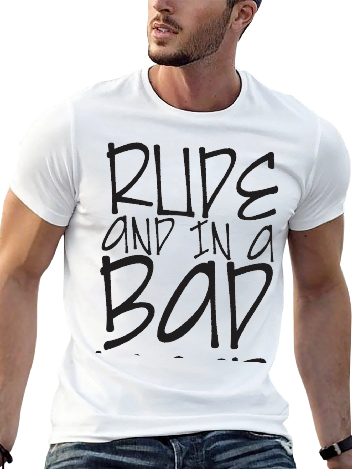 Rude and in a Bad Mood Black T-Shirt