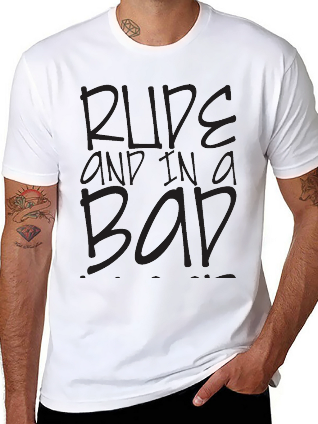 Rude and in a Bad Mood Black T-Shirt