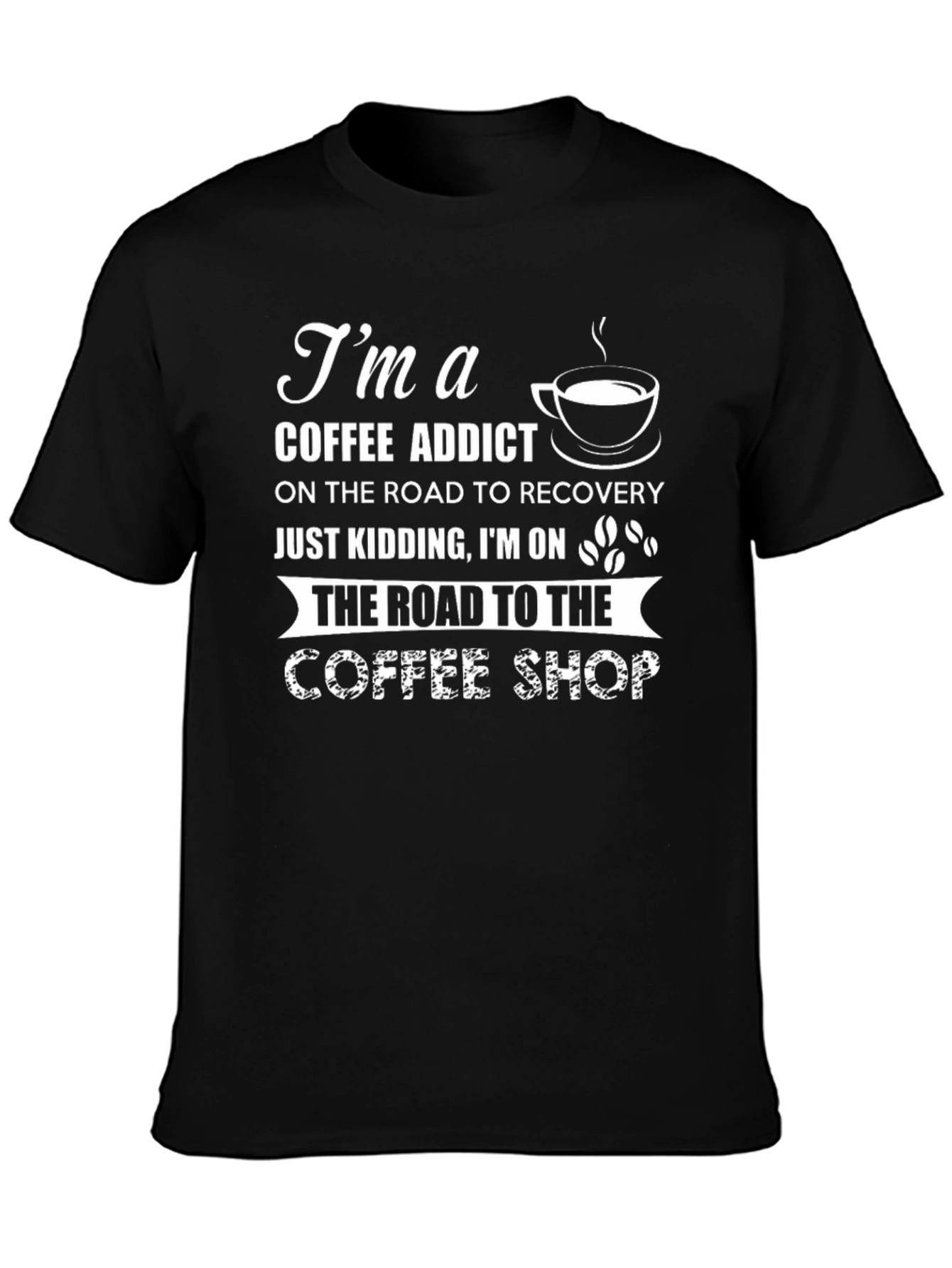 Coffee Addict T-Shirt - Road to Coffee Shop Tee
