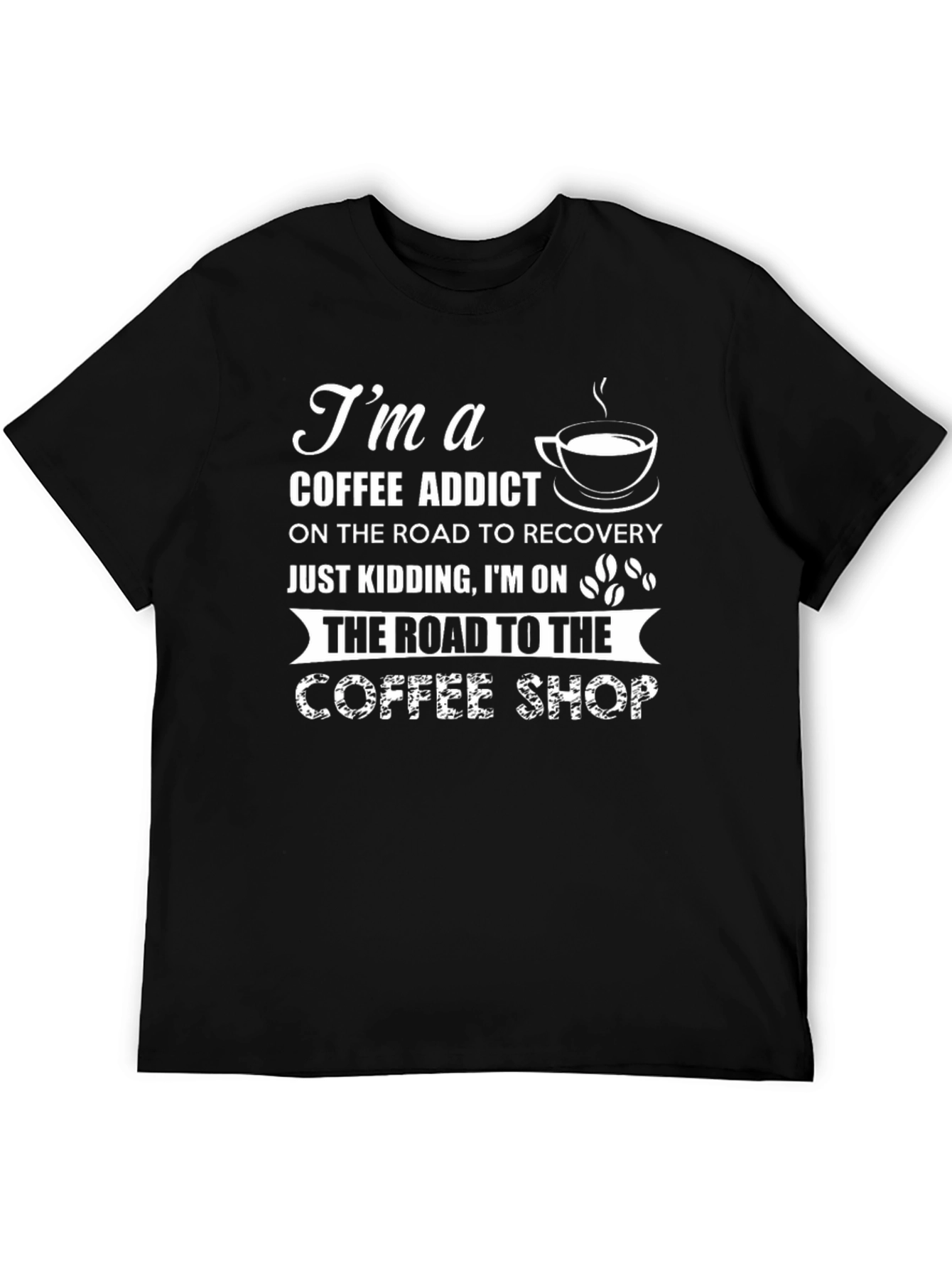Coffee Addict T-Shirt - Road to Coffee Shop Tee