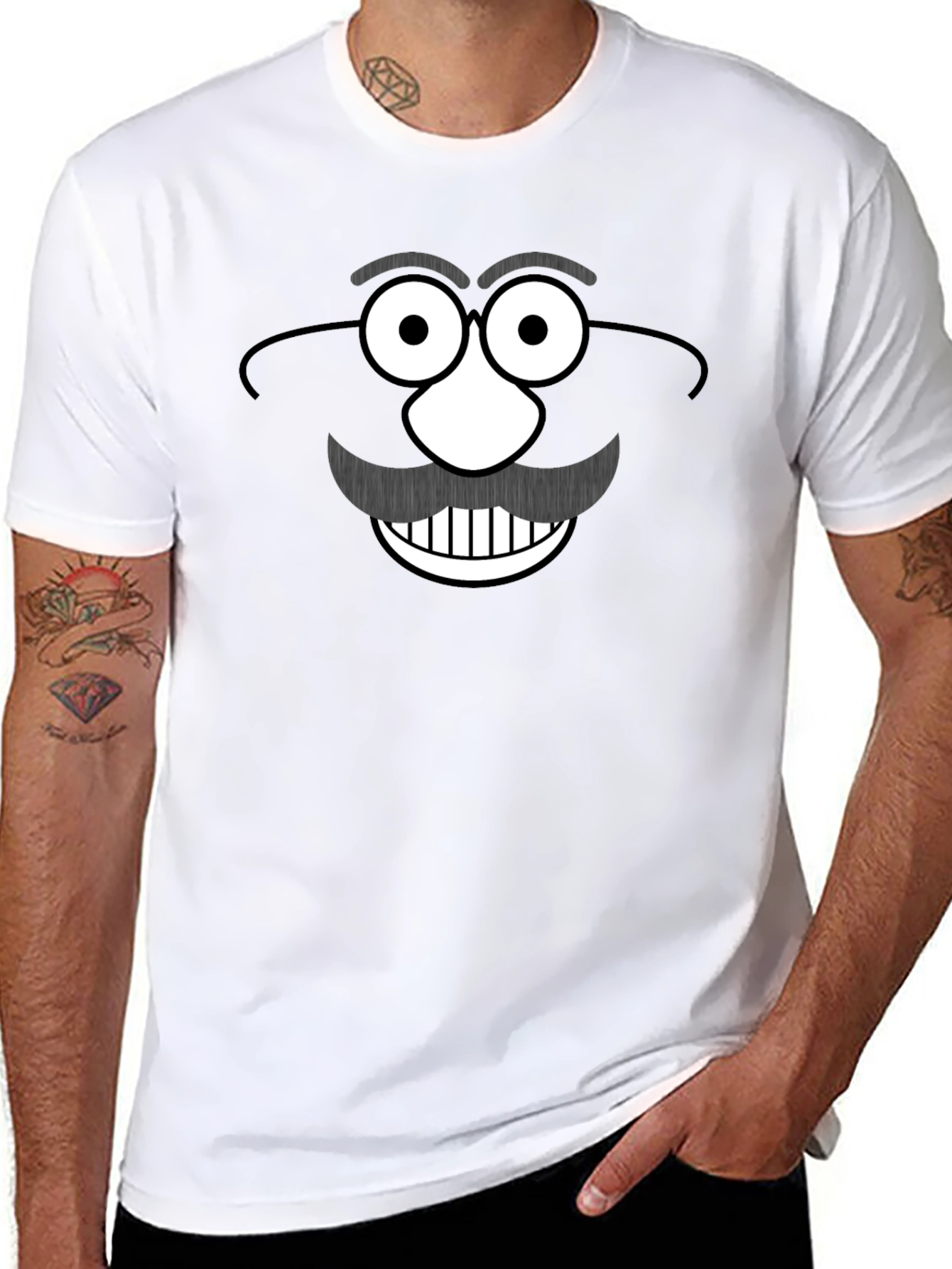Funny Mr. Potato Head Graphic Black T-Shirt