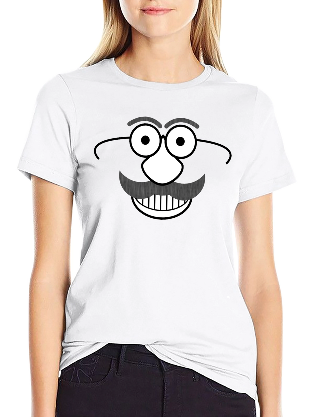 Funny Mr. Potato Head Graphic Black T-Shirt