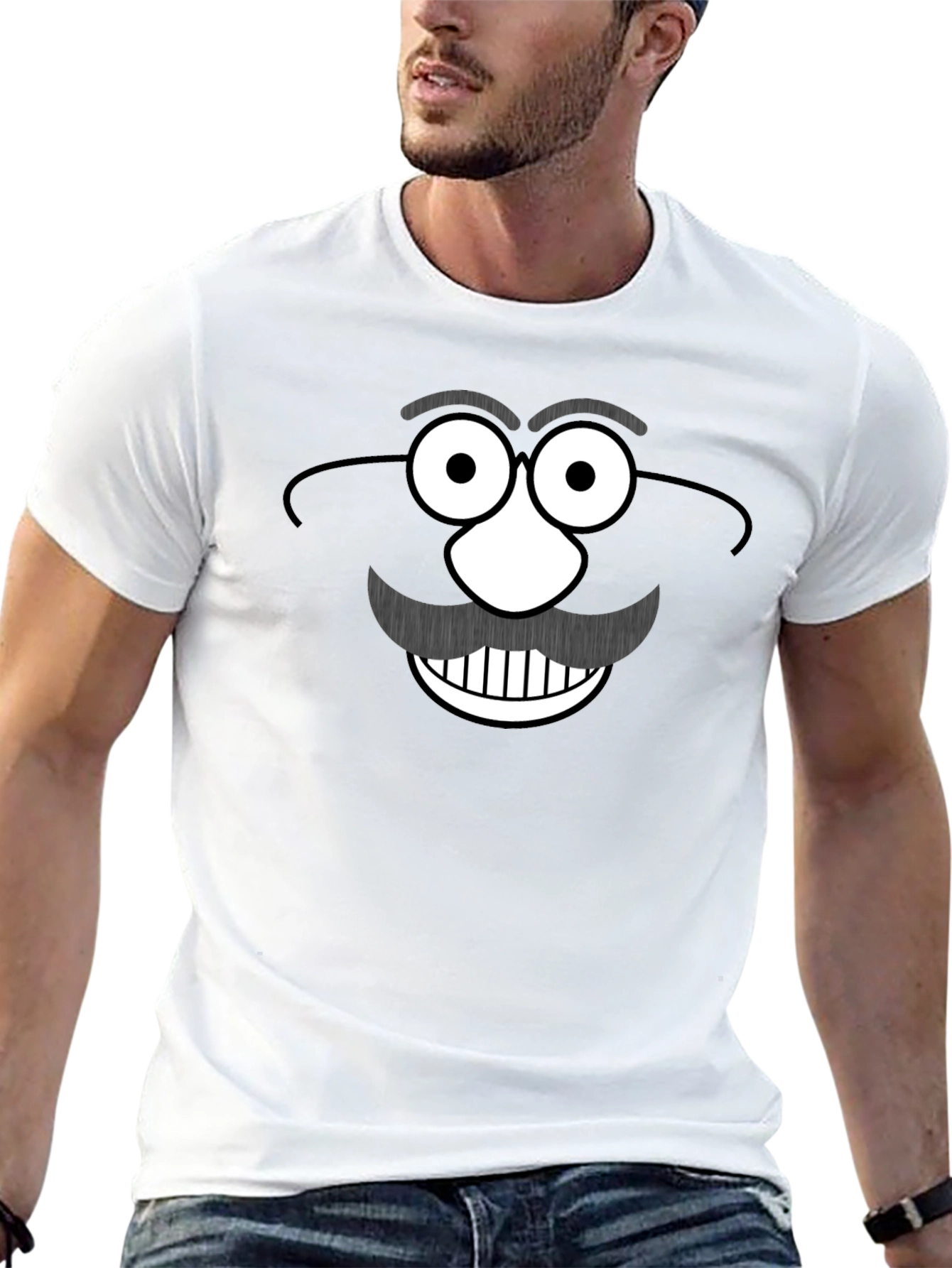 Funny Mr. Potato Head Graphic Black T-Shirt