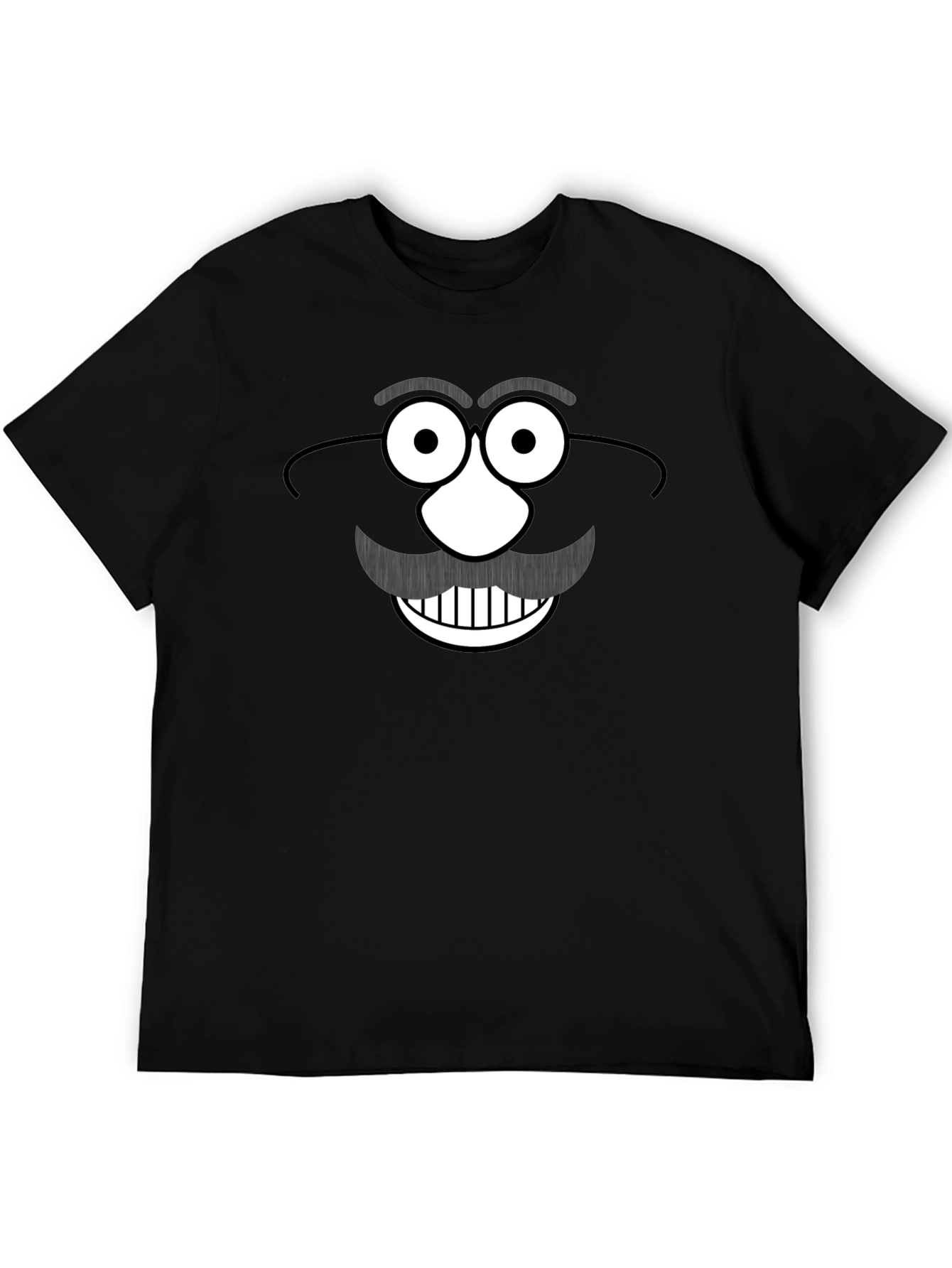 Funny Mr. Potato Head Graphic Black T-Shirt