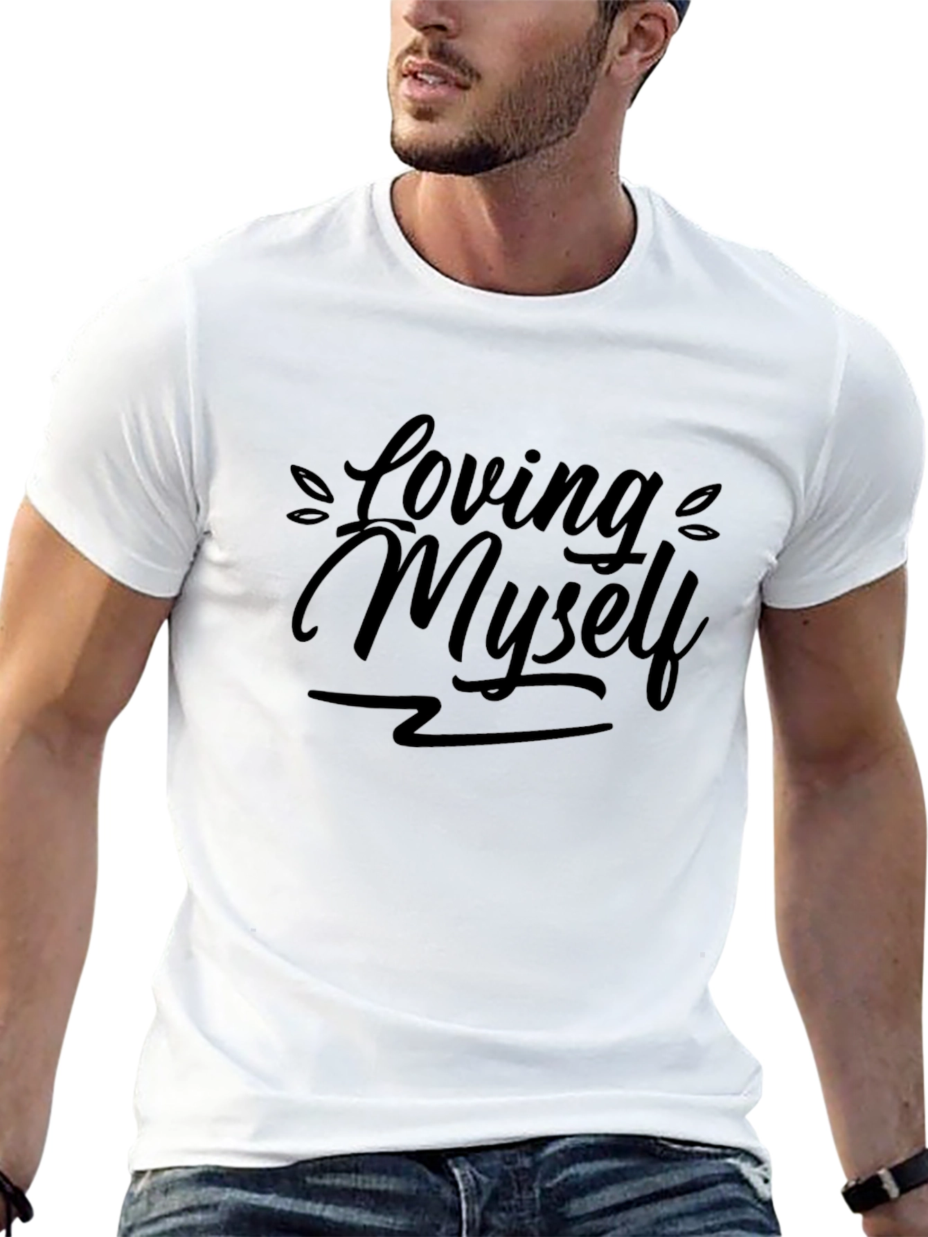Loving Myself Black Graphic T-Shirt