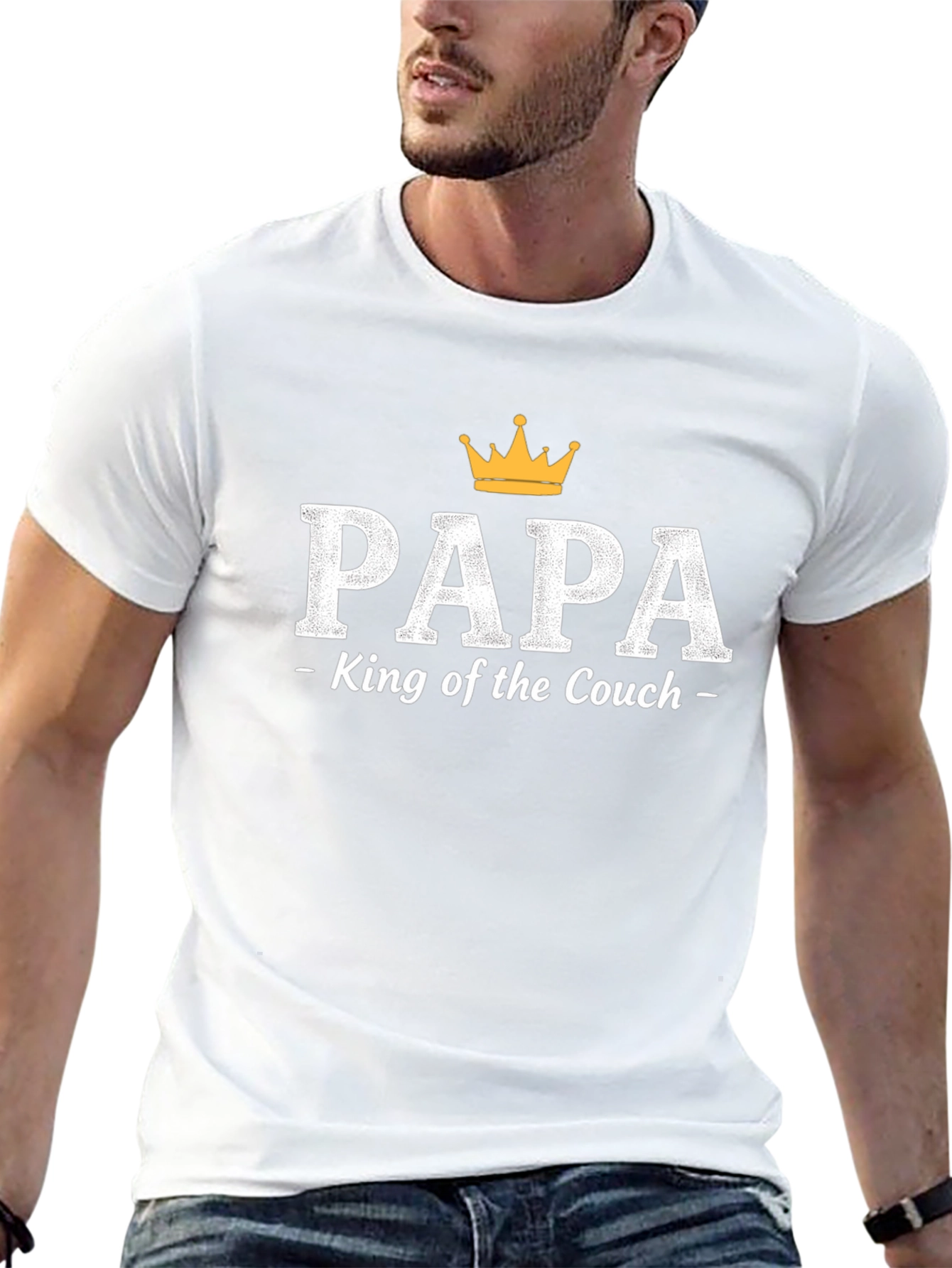 Papa King of the Couch Graphic T-Shirt