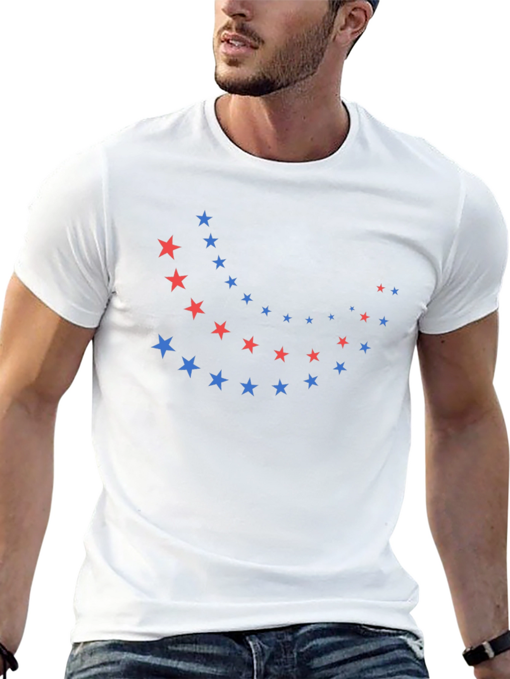 Stylish Black T-Shirt with Star Design