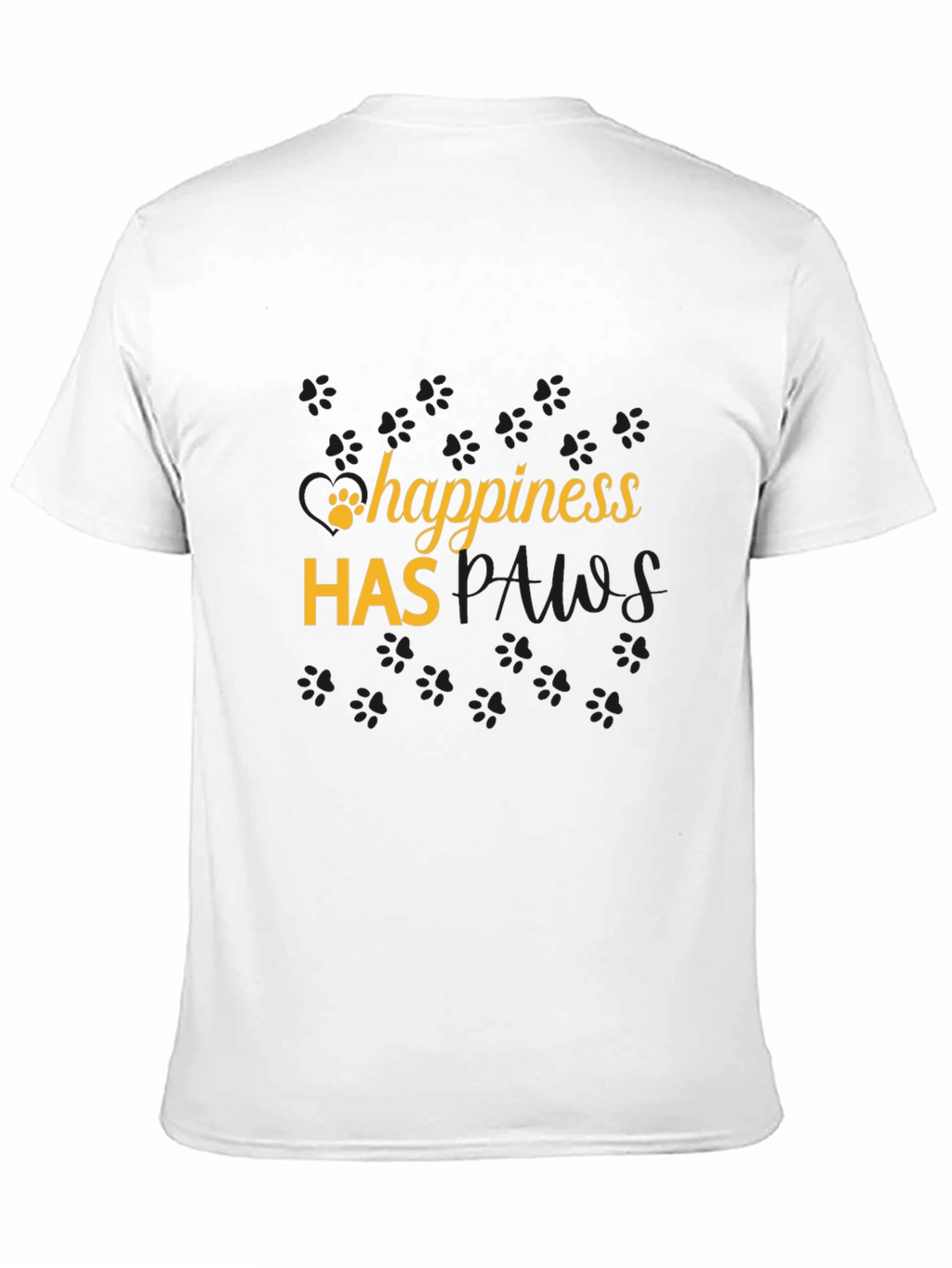 Happiness Has Paws Black T-Shirt