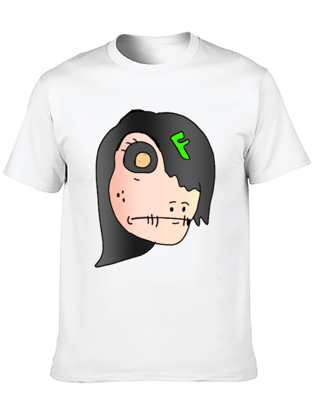Creepy Character Graphic Print Black T-Shirt