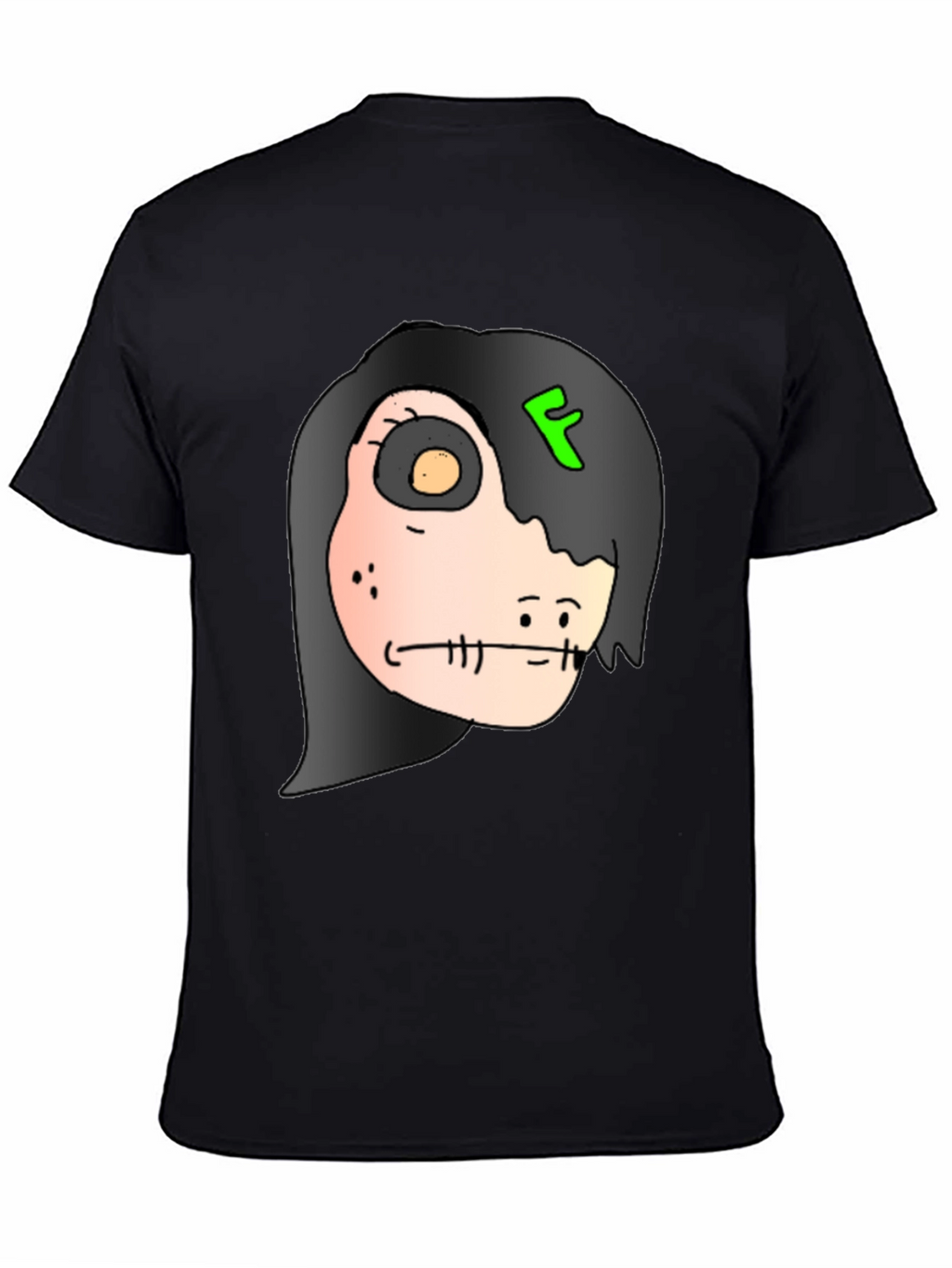 Creepy Character Graphic Print Black T-Shirt