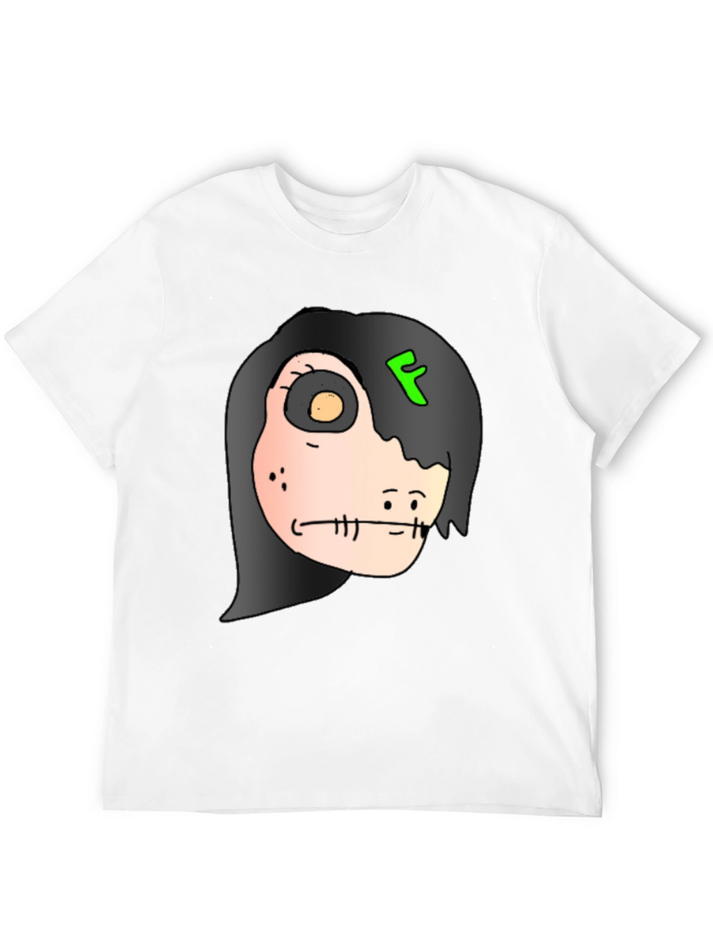 Creepy Character Graphic Print Black T-Shirt